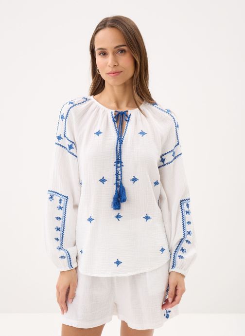 Molly Bracken Langarm-Blusen Ladies Woven Blouse ZM141EE damen weiß