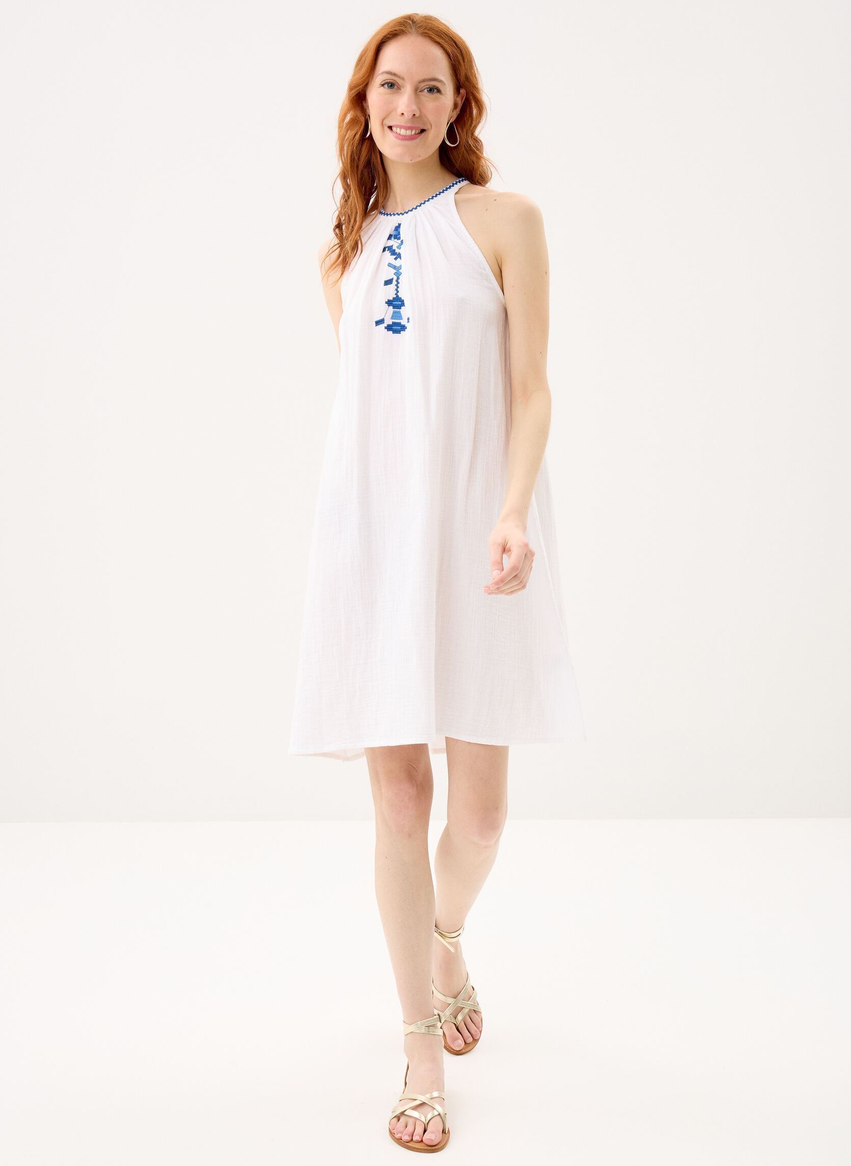 Robes Ladies Woven Dress ZM142EE femme blanc Molly Bracken Robes Ladies Woven Dress ZM142EE femme blanc WHITE