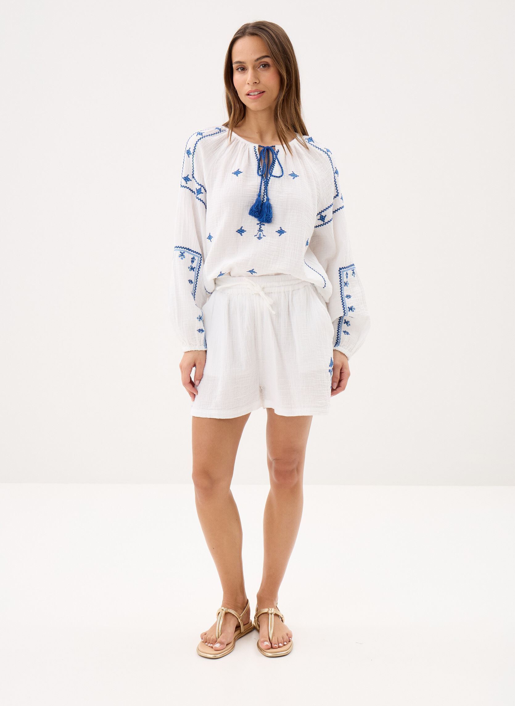 Shorts Ladies Woven Shorts ZM143EE dames wit Molly Bracken Shorts Ladies Woven Shorts ZM143EE dames wit WHITE
