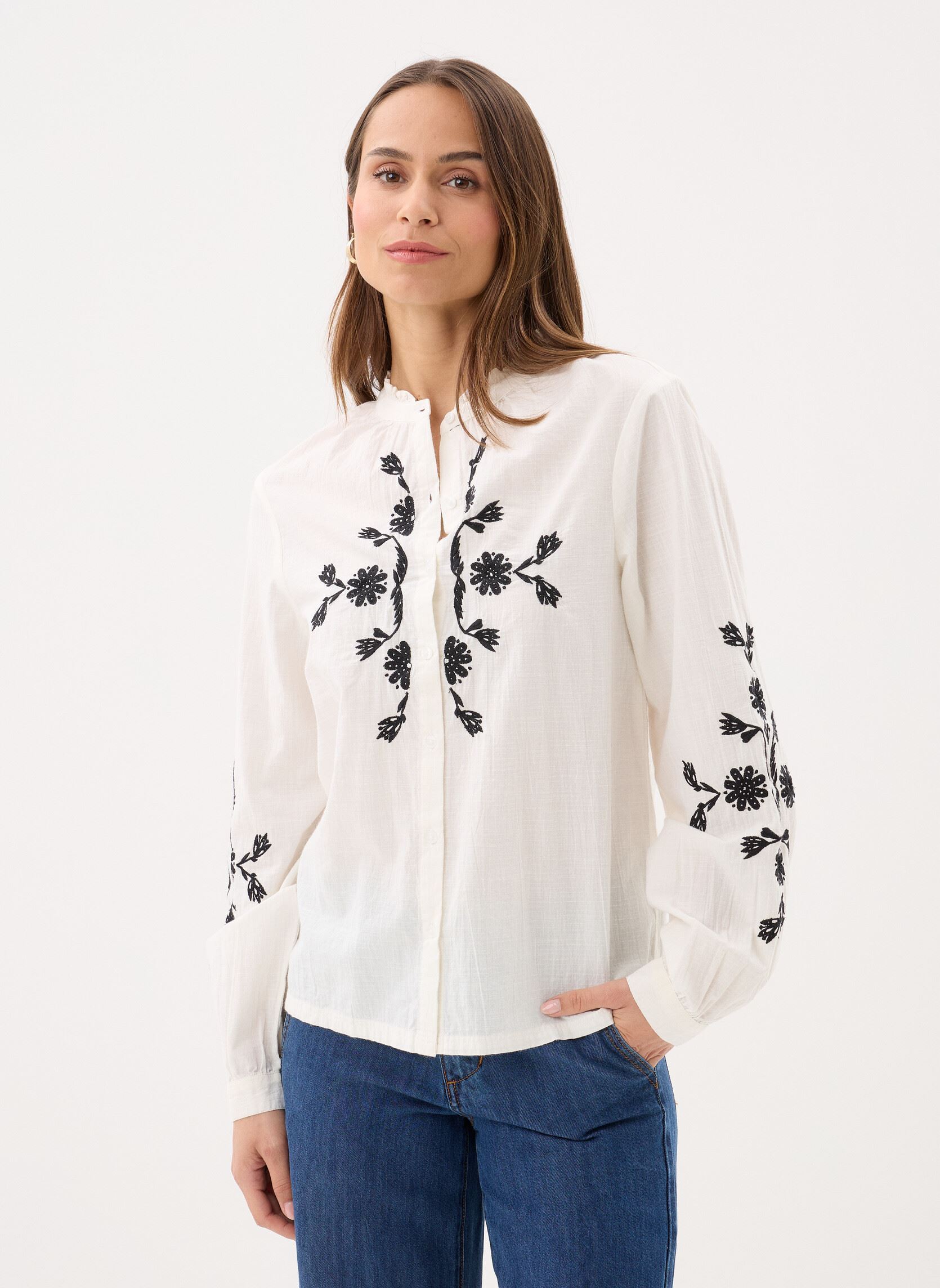 Langarm-Hemden Ladies Woven Shirt ZP135EE damen weiß Molly Bracken Langarm-Hemden Ladies Woven Shirt ZP135EE damen weiß WHITE