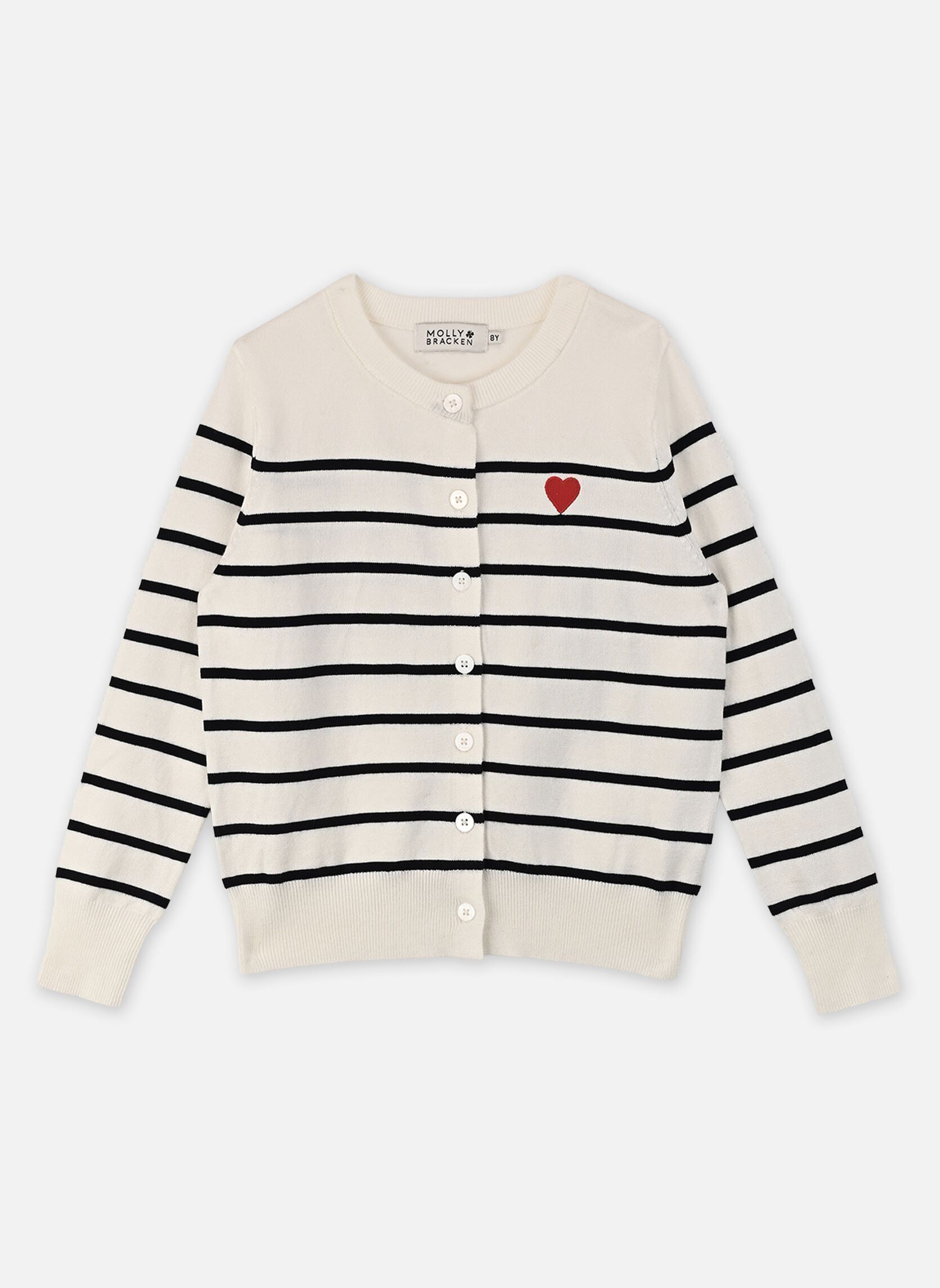 Gilets GIRLS KNITTED CARDIGAN MEF1637EP fille blanc Molly Bracken Gilets GIRLS KNITTED CARDIGAN MEF1637EP fille blanc OFFWHITE/NAVY BLUE