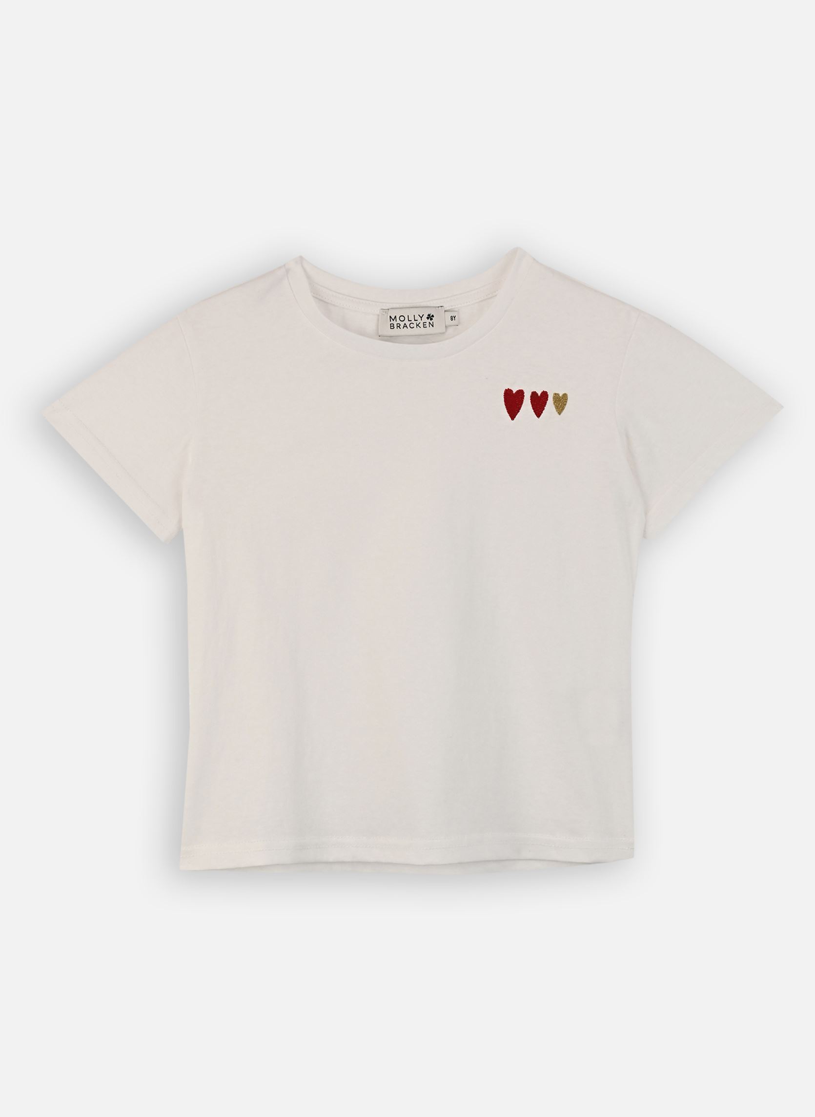 Kurzarm-T-Shirts GIRLS KNITTED TEE MLAL571EP mädchen weiß Molly Bracken Kurzarm-T-Shirts GIRLS KNITTED TEE MLAL571EP mädchen weiß OFFWHITE