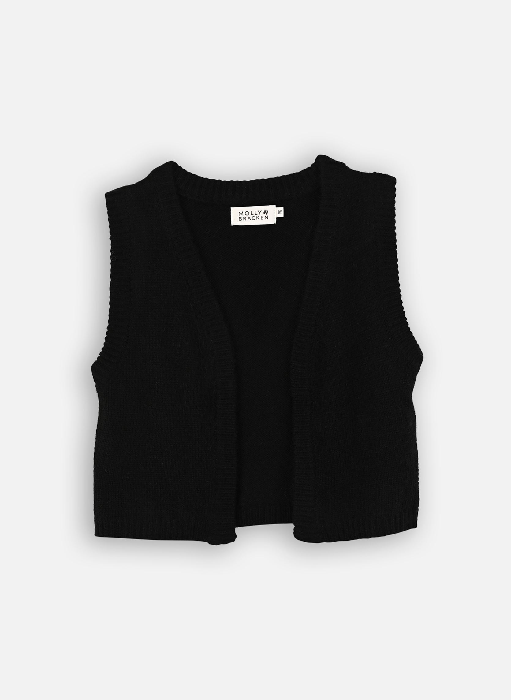 Gilets GIRLS KNITTED SLEEVELESS CARDIGAN MLAL67 fille noir Molly Bracken Gilets GIRLS KNITTED SLEEVELESS CARDIGAN MLAL67 fille noir BLACK