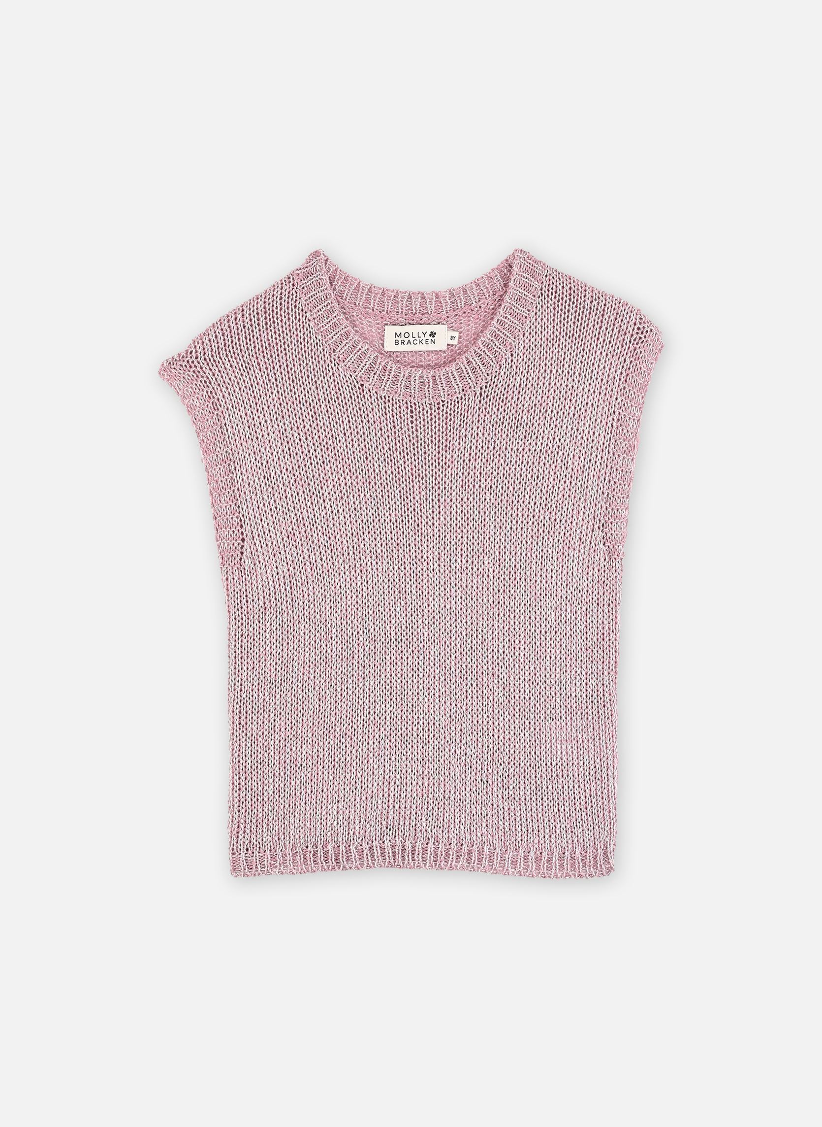 Pulls Girls Knitted Sleeveless Sweater MLA1949 fille rose Molly Bracken Pulls Girls Knitted Sleeveless Sweater MLA1949 fille rose PINK