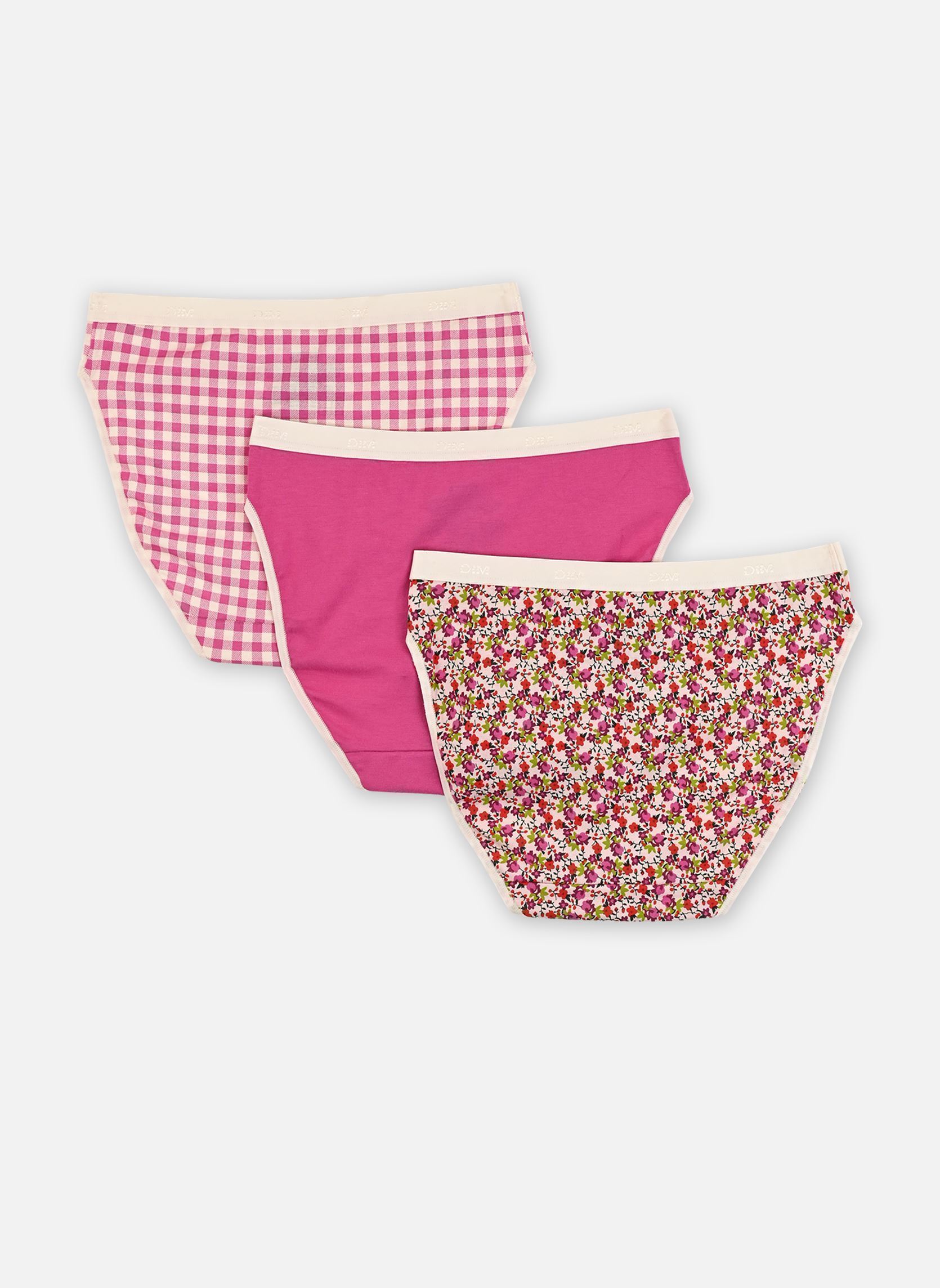 Culottes LES POCKETS COTON Culotte X3 femme multicolore Dim Culottes LES POCKETS COTON Culotte X3 femme multicolore JARDIN VICHY