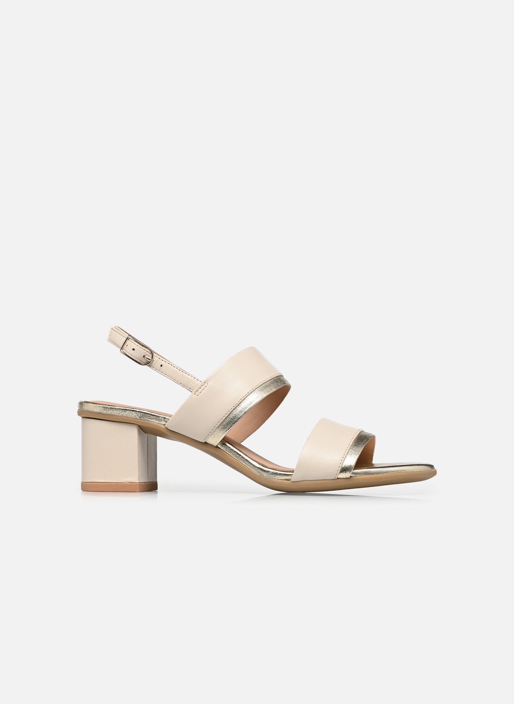 Sandales D AURELY 50 B femme blanc Geox Sandales D AURELY 50 B femme blanc PAPYRUS/LT GOLD
