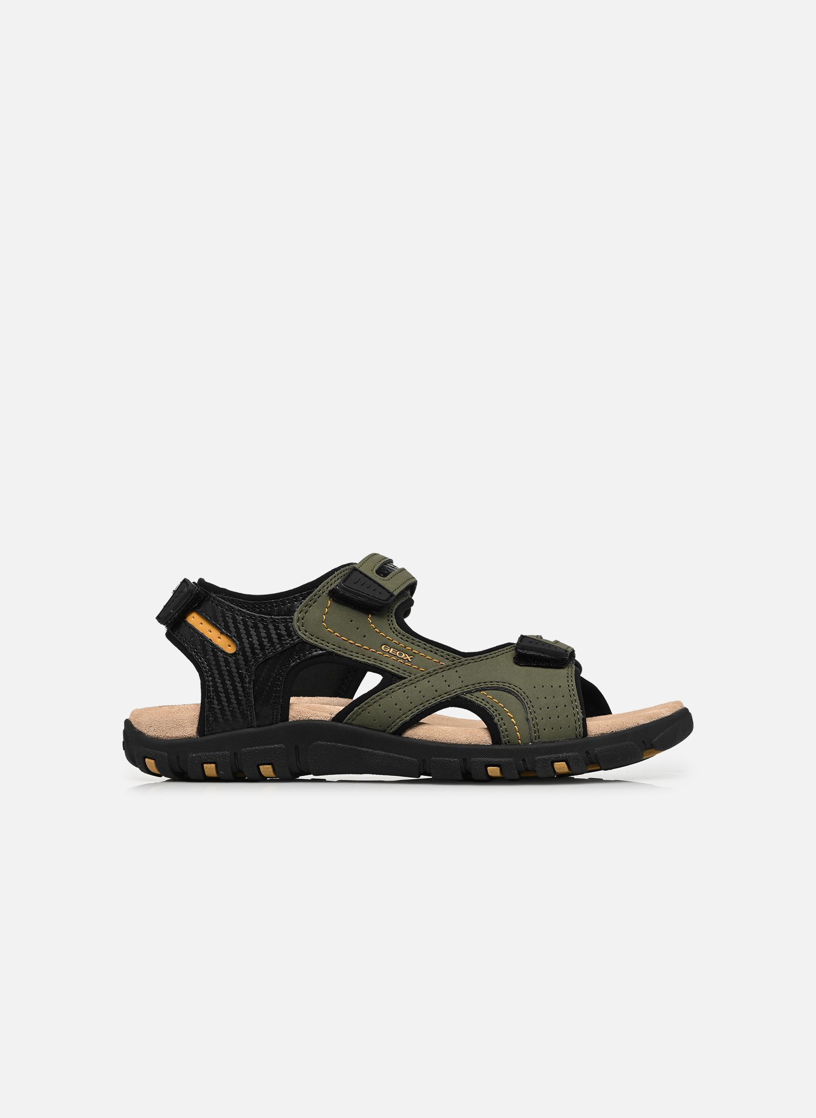 Sandalen und Pantoletten UOMO SANDAL STRADA D herren grün Geox Sandalen und Pantoletten UOMO SANDAL STRADA D herren grün MUSK/BLACK