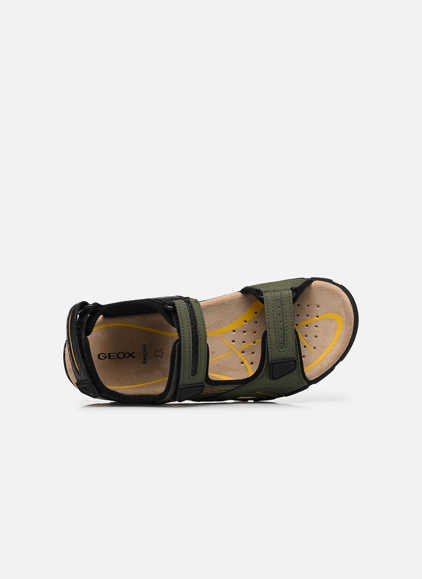 Sandalen und Pantoletten UOMO SANDAL STRADA D herren grün Geox Sandalen und Pantoletten UOMO SANDAL STRADA D herren grün MUSK/BLACK