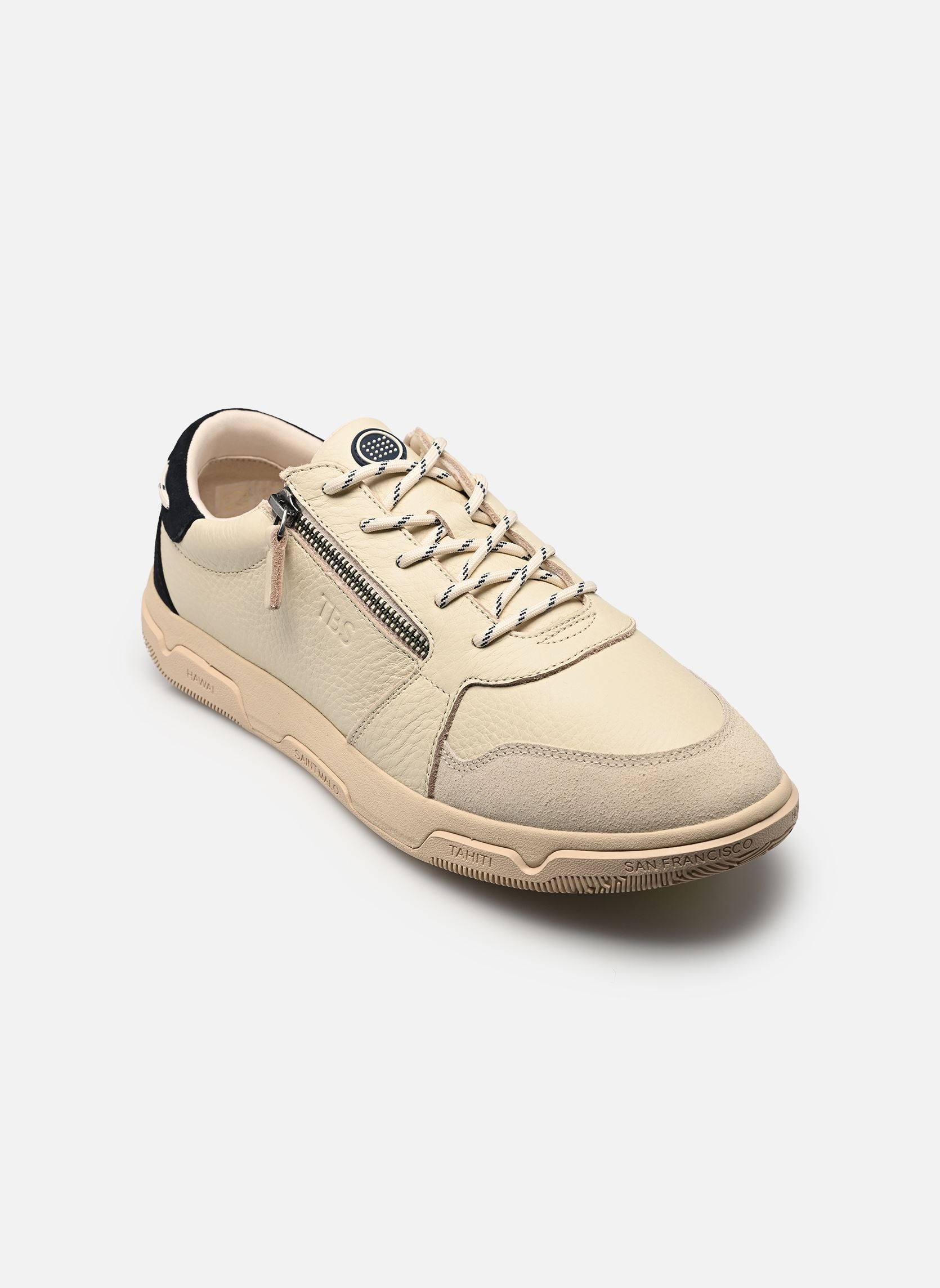 Niedrige Sneaker GEDEZIP herren weiß TBS Niedrige Sneaker GEDEZIP herren weiß CREME + MARINE