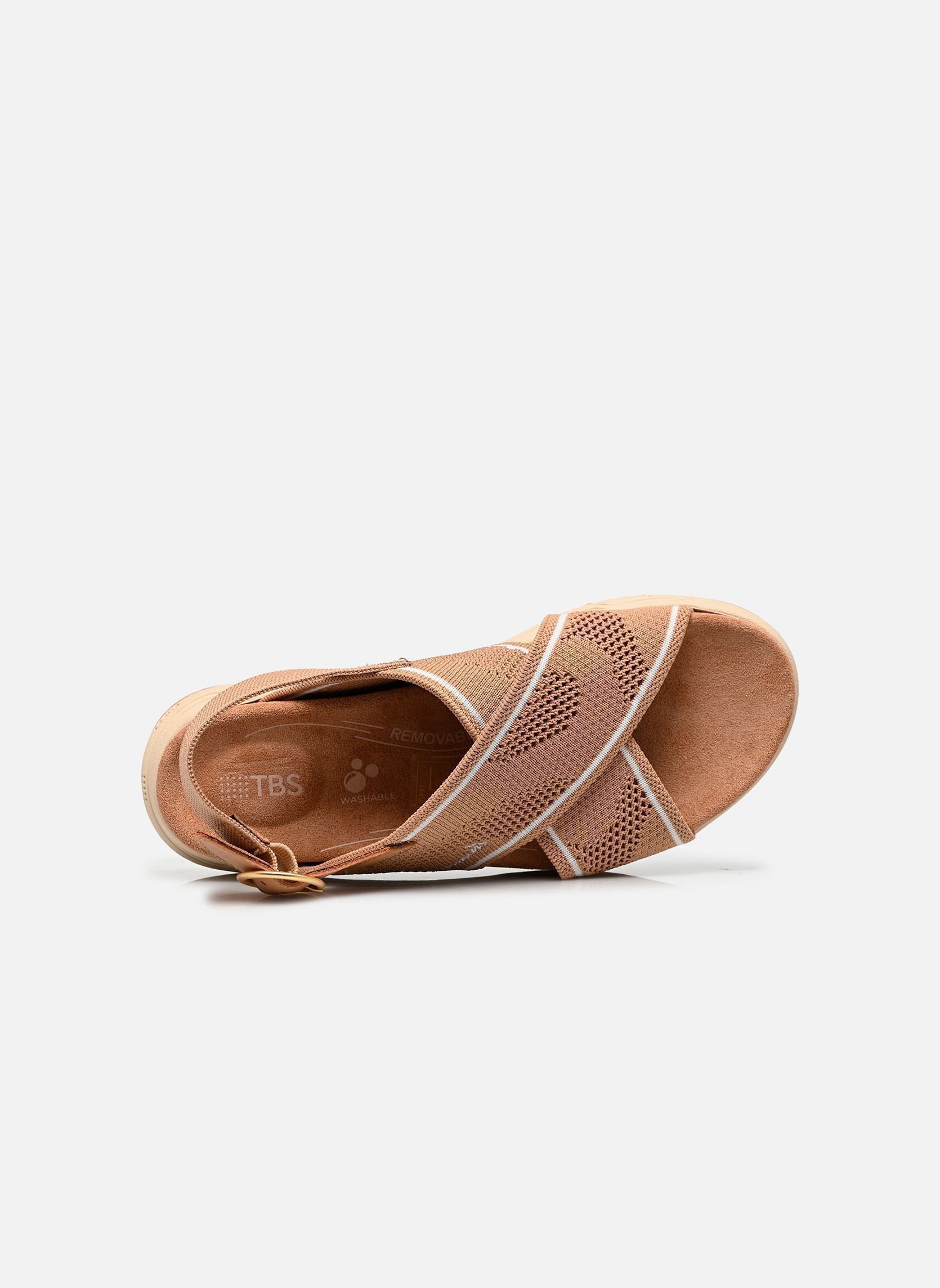 Sandalen met sleehak en plateau LAIHONA dames bruin TBS Sandalen met sleehak en plateau LAIHONA dames bruin CAPPUCINO