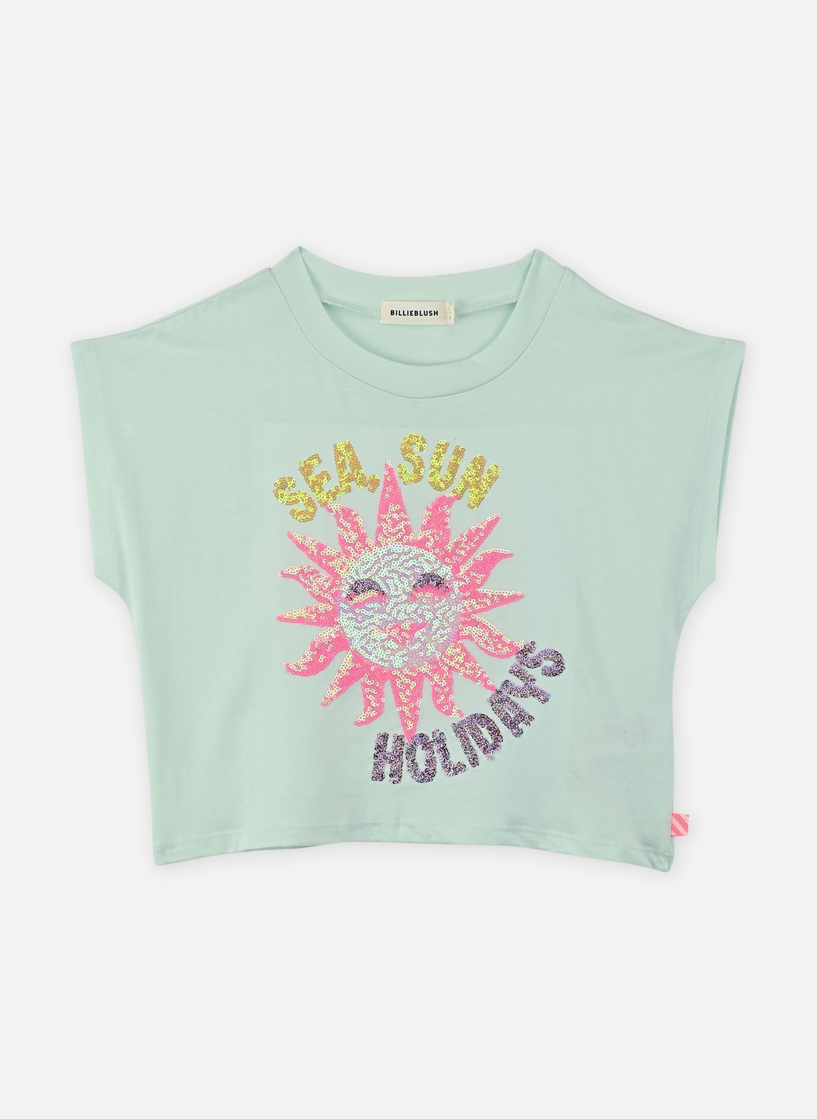 Tee-shirts manches courtes U21950 fille vert Billieblush Tee-shirts manches courtes U21950 fille vert VERT POUDRE
