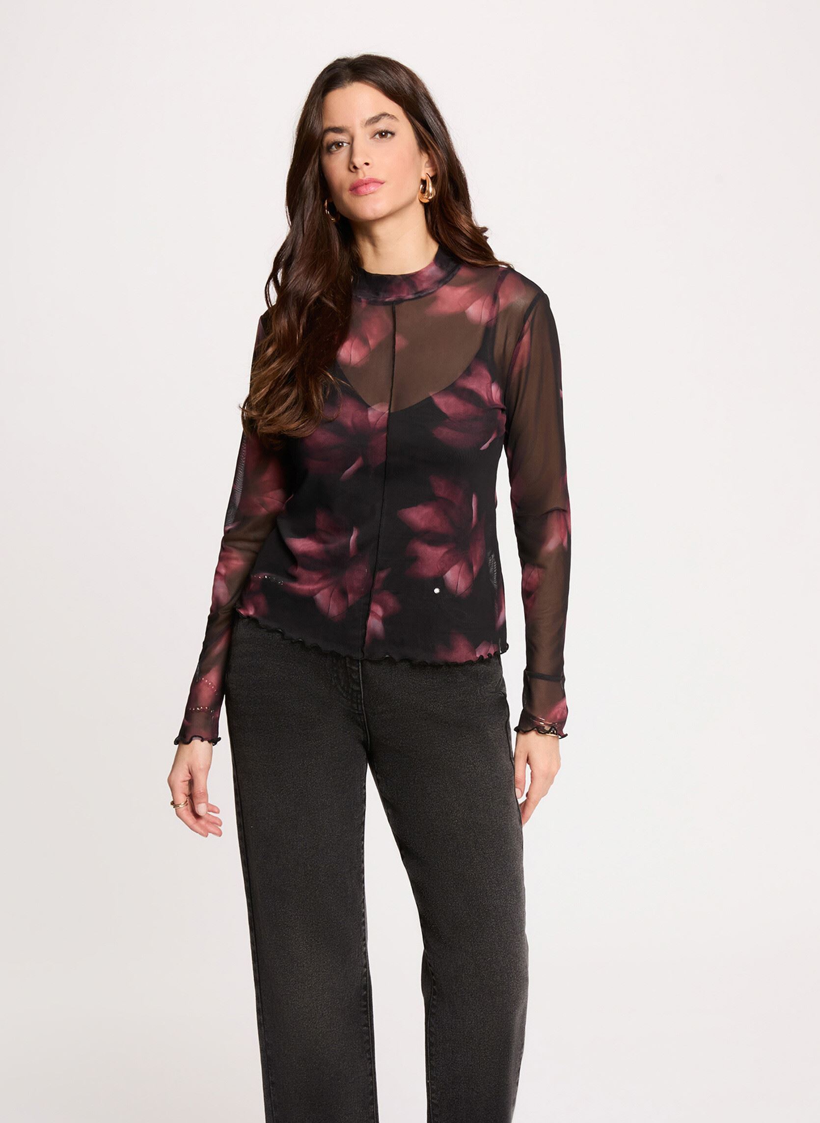 T shirt cintré manches longues femme - vue 2