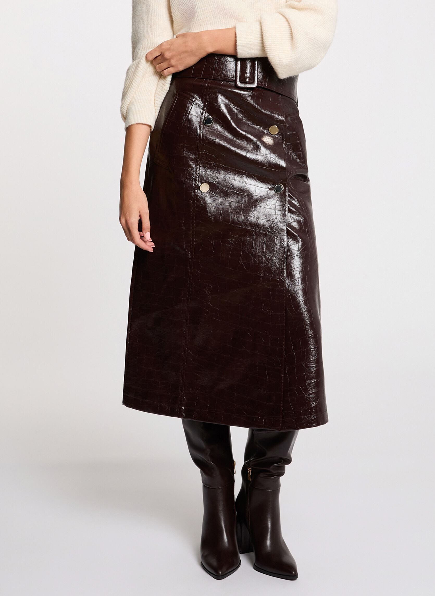Jupe longue ceinturée femme - vue 2