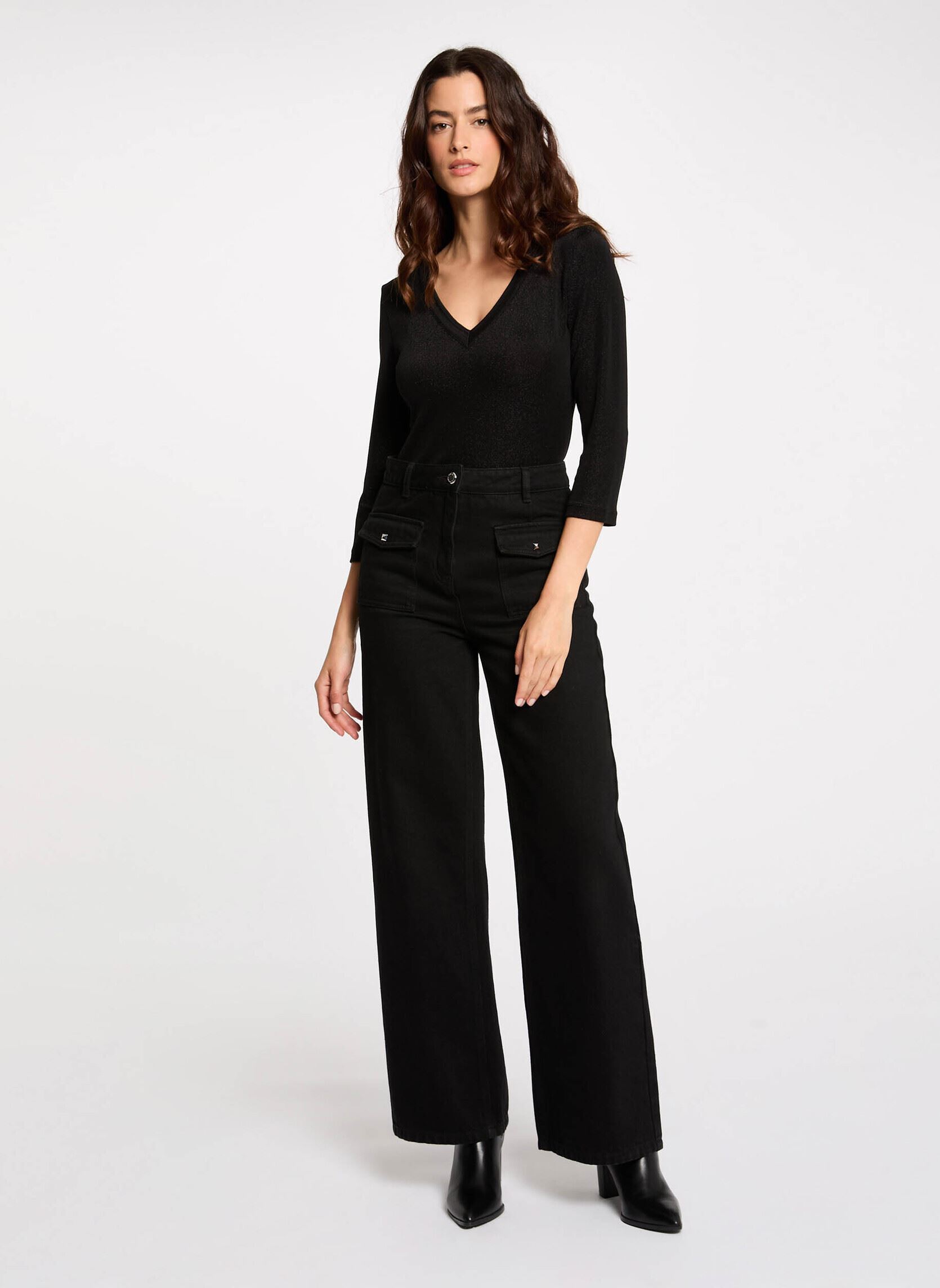 Langarm-T-Shirts 242-TIWI damen schwarz Morgan Langarm-T-Shirts 242-TIWI damen schwarz NOIR M
