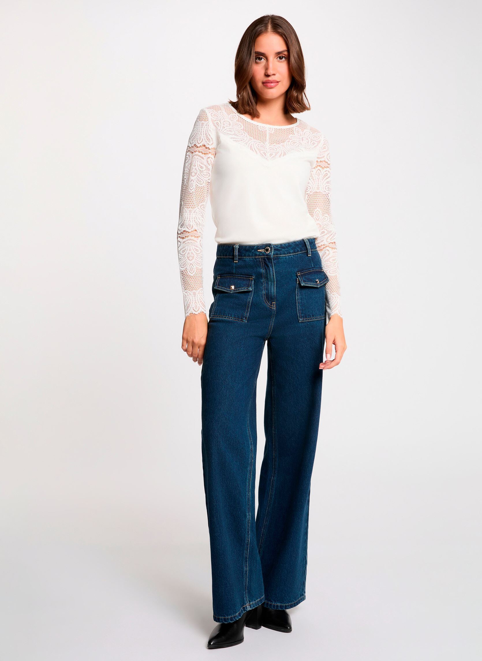 Langarm-T-Shirts 261-TCLARA damen weiß Morgan Langarm-T-Shirts 261-TCLARA damen weiß OFF WHITE M