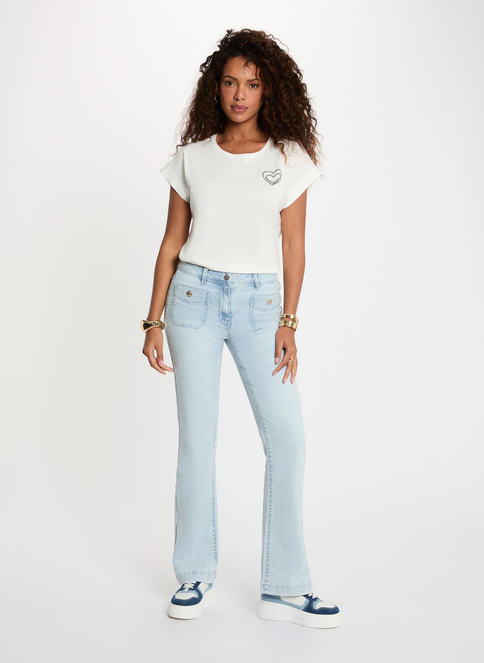 T-shirts met korte mouwen 261-DIMOI dames wit Morgan T-shirts met korte mouwen 261-DIMOI dames wit OFF WHITE M