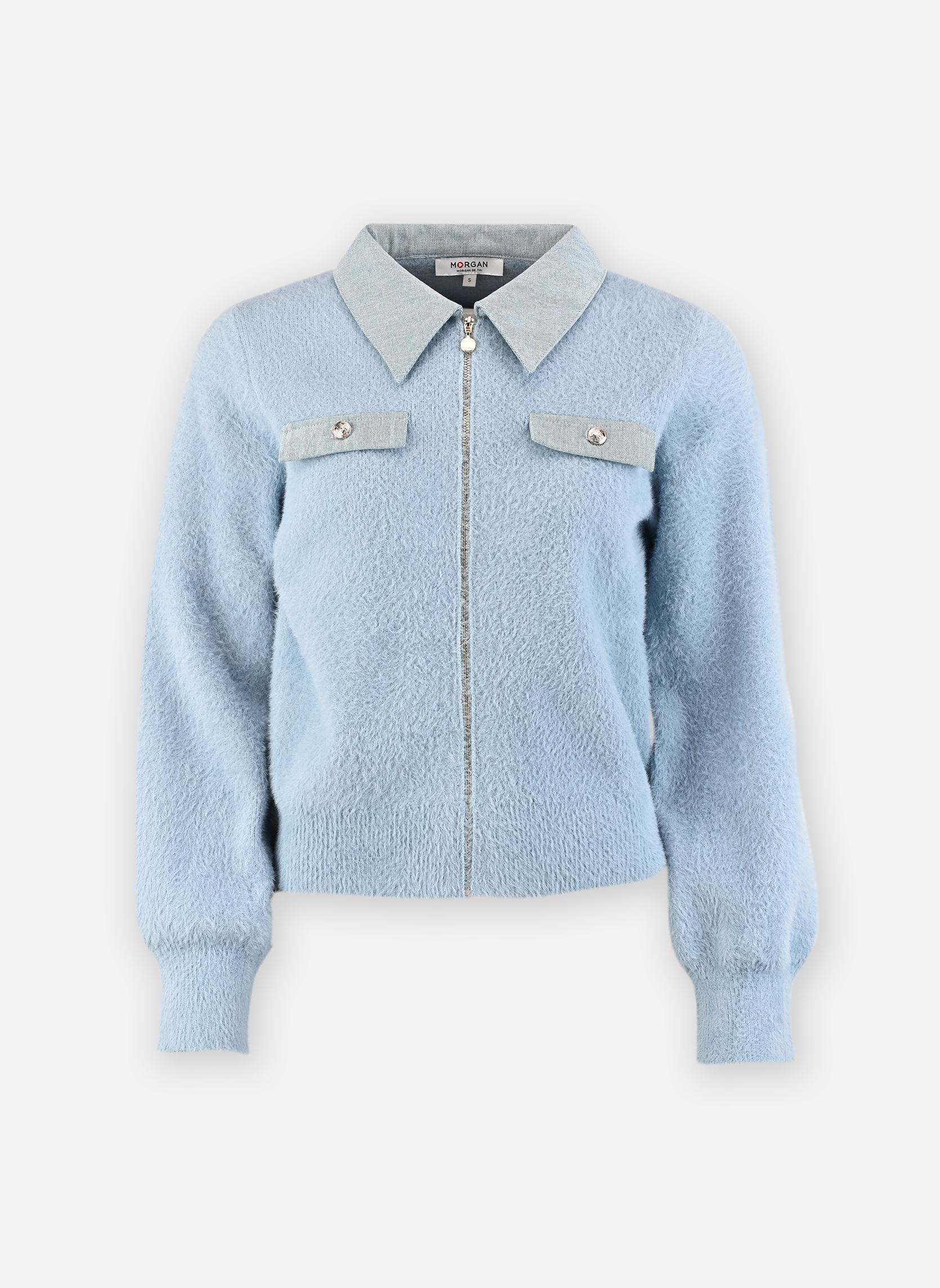 Veste col à revers ciel femme - vue 2