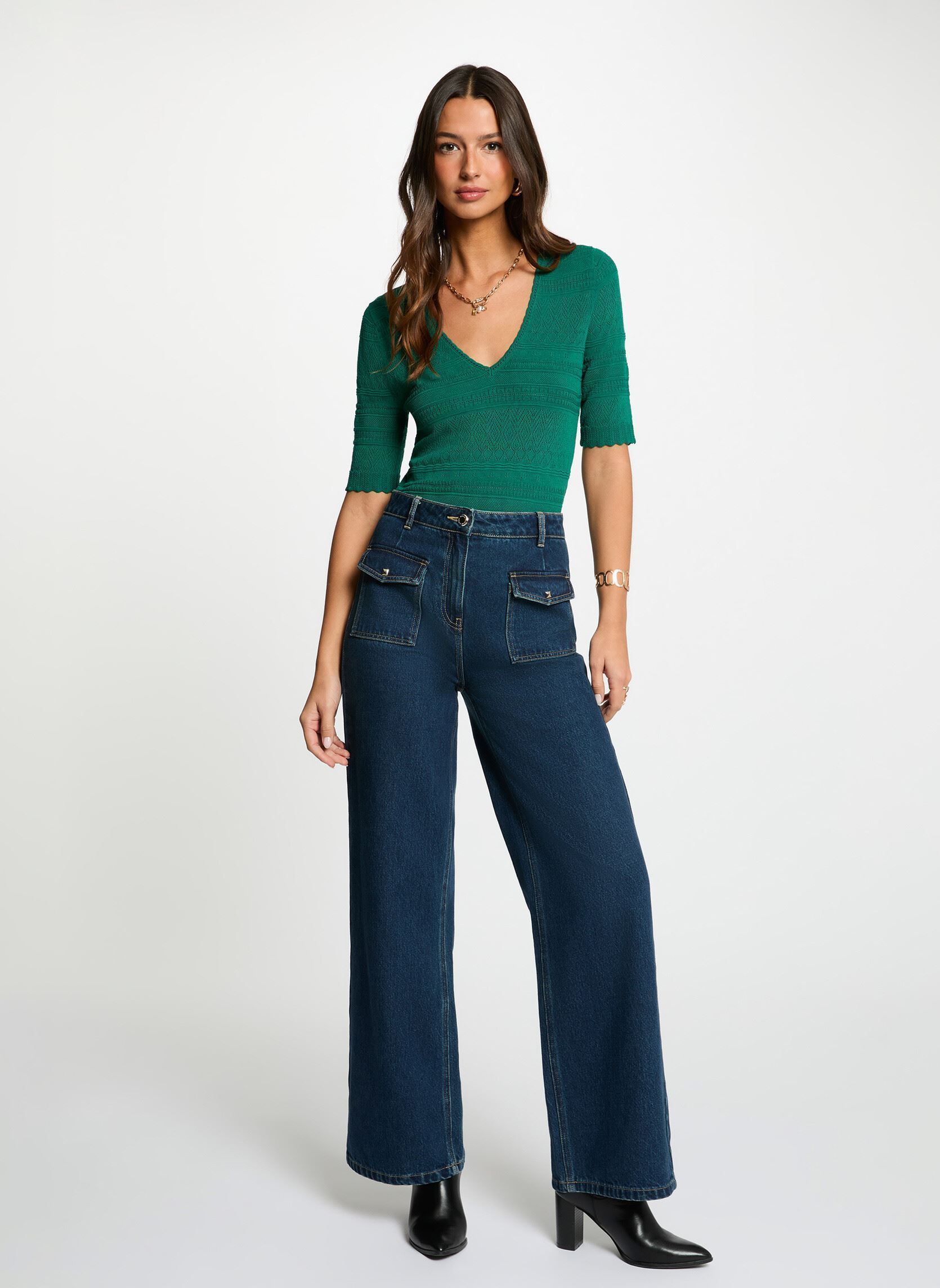Pulls 251-MORTO femme vert Morgan Pulls 251-MORTO femme vert AVENTURINE