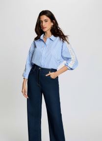 Lange mouw overhemden 251-CARAY dames blauw
