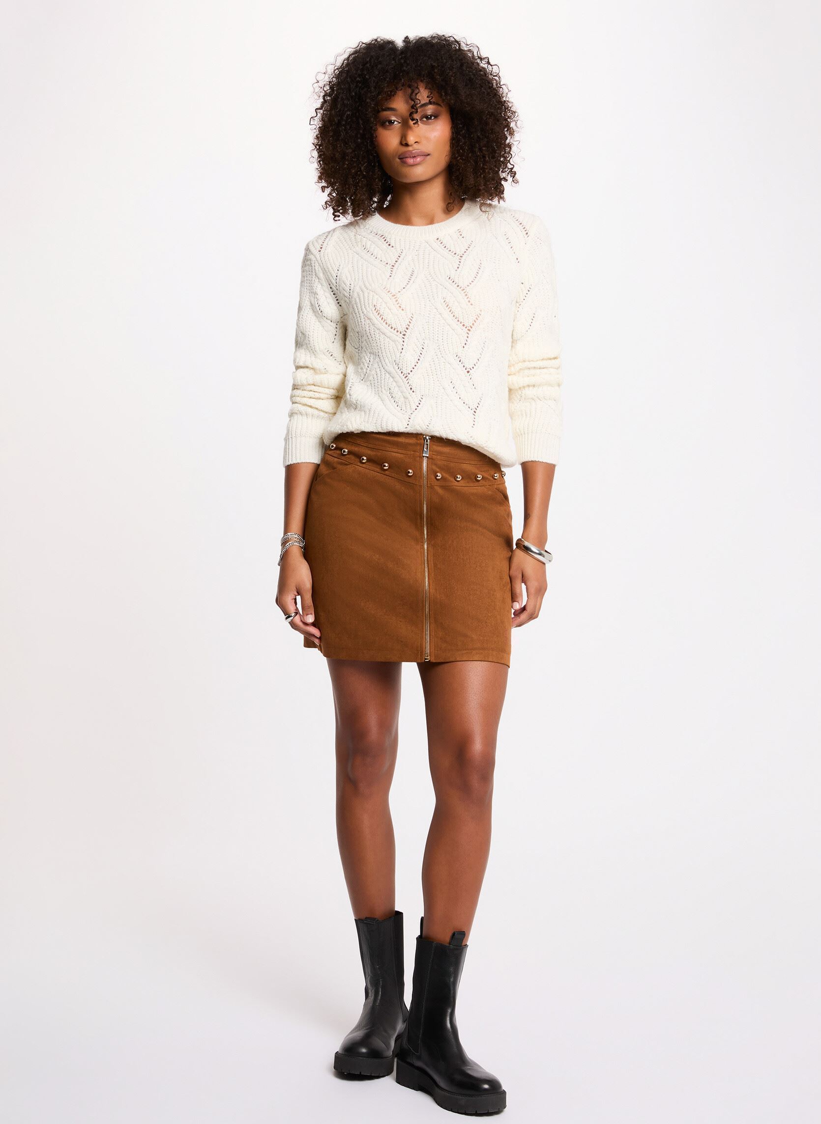 Jupes courtes 261-JCLAM femme marron Morgan Jupes courtes 261-JCLAM femme marron ECUREUIL M