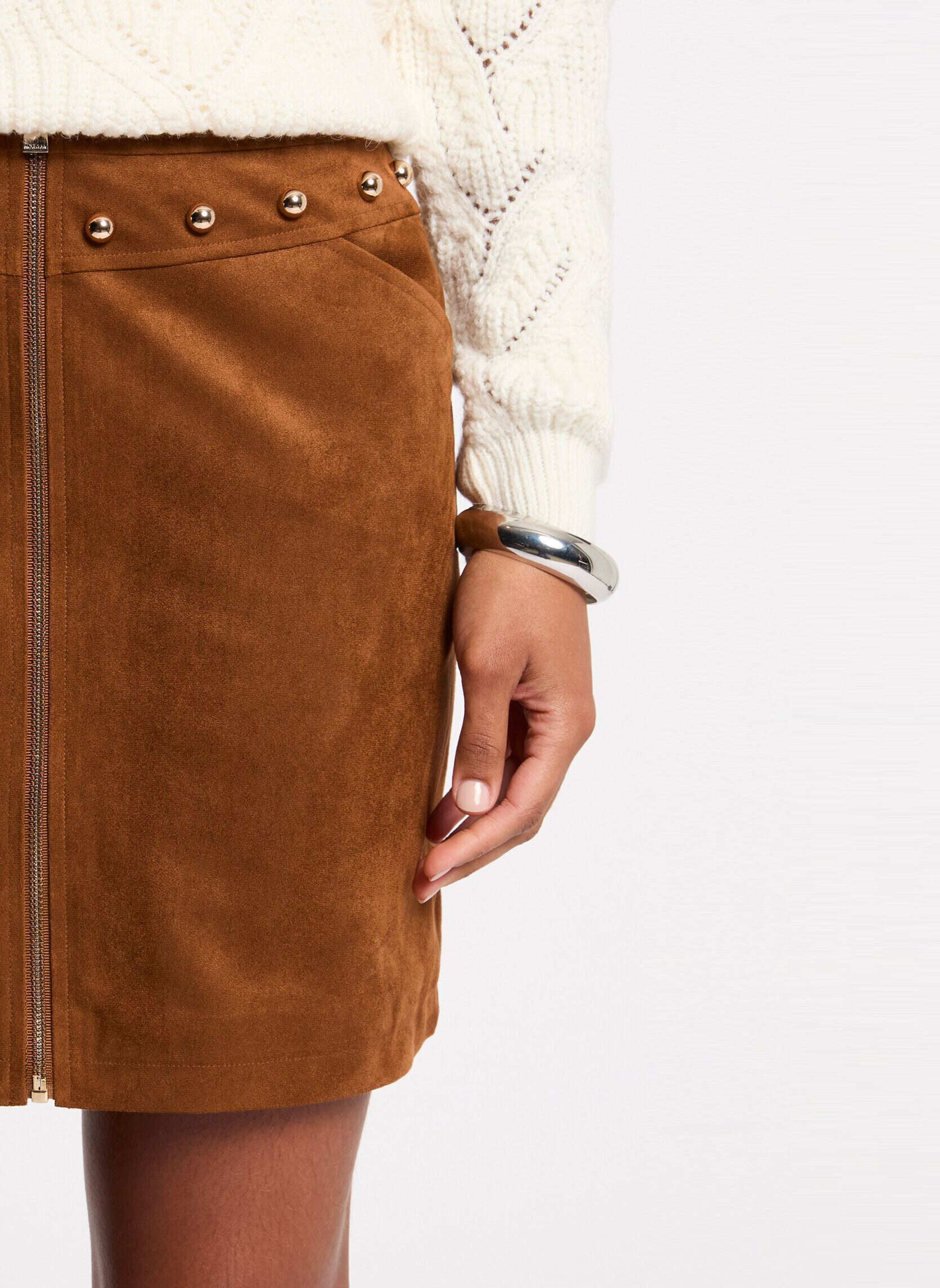 Jupes courtes 261-JCLAM femme marron Morgan Jupes courtes 261-JCLAM femme marron ECUREUIL M