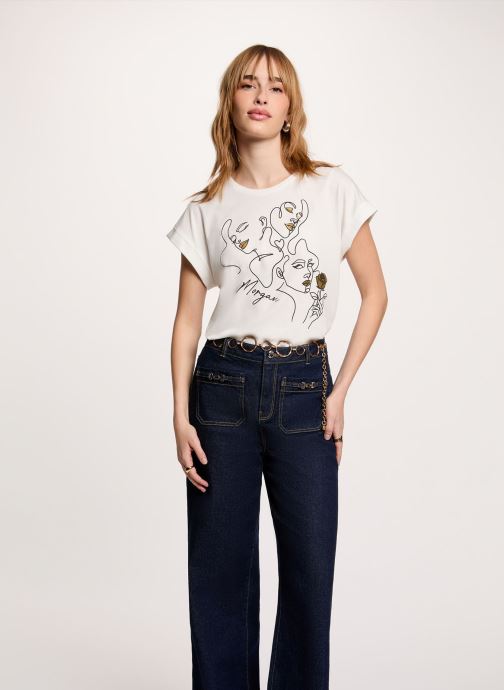 Morgan Kurzarm-T-Shirts 261-DJOSI damen weiß