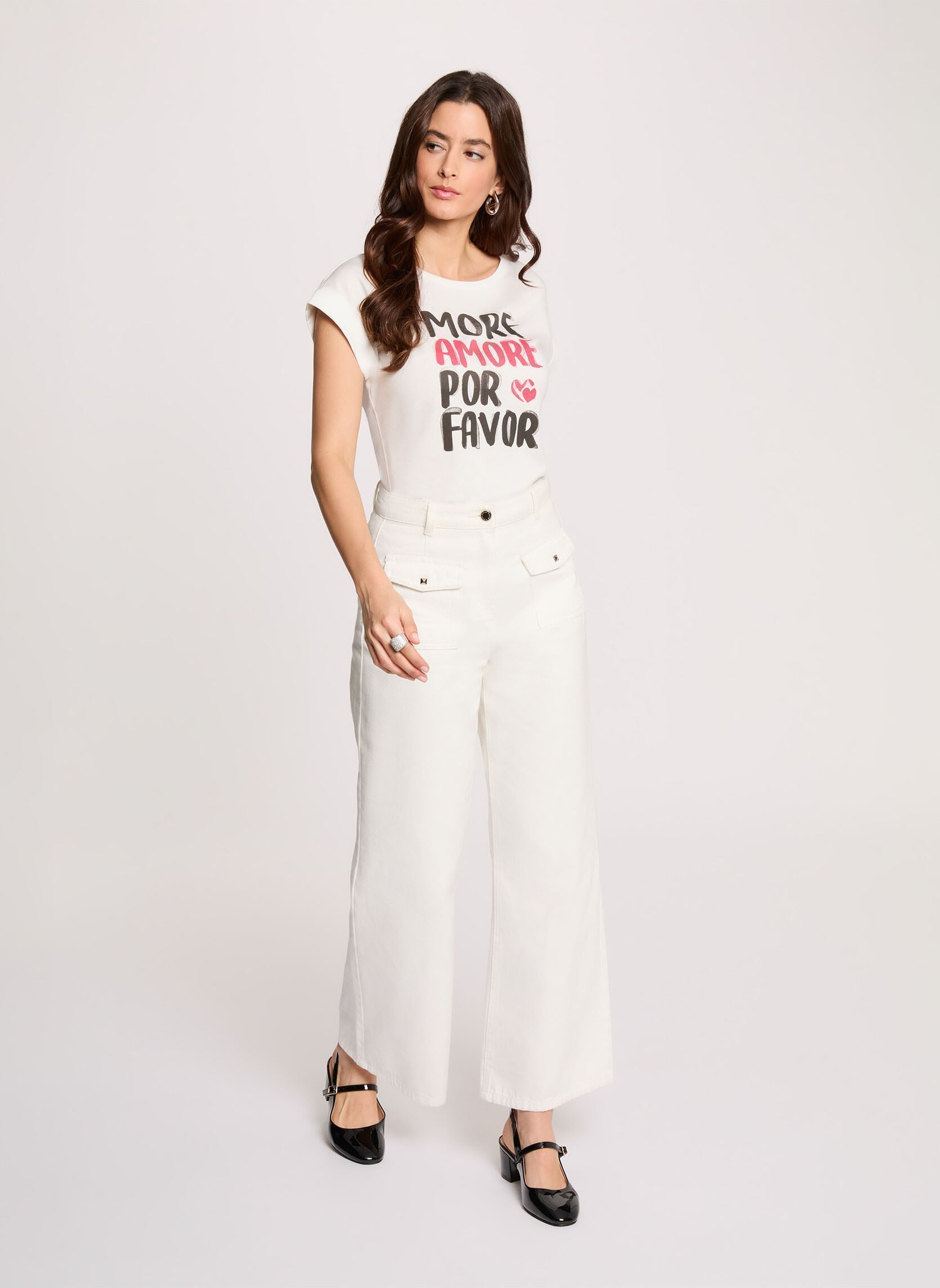 Kurzarm-T-Shirts 261-DFAVOR damen weiß Morgan Kurzarm-T-Shirts 261-DFAVOR damen weiß OFF WHITE M