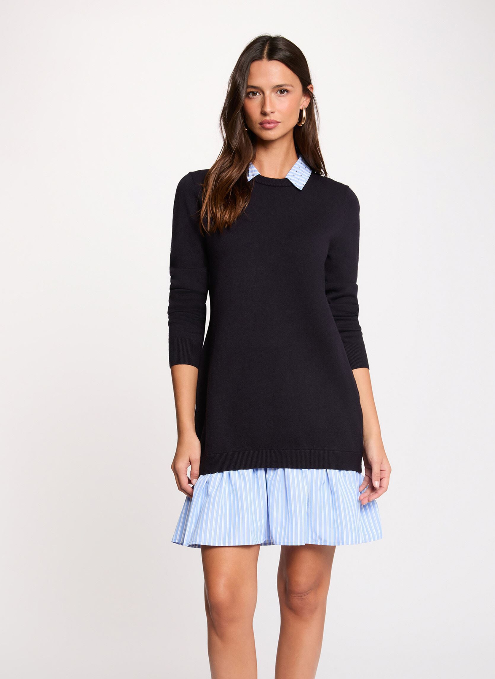 Robe courte col à revers femme - vue 2