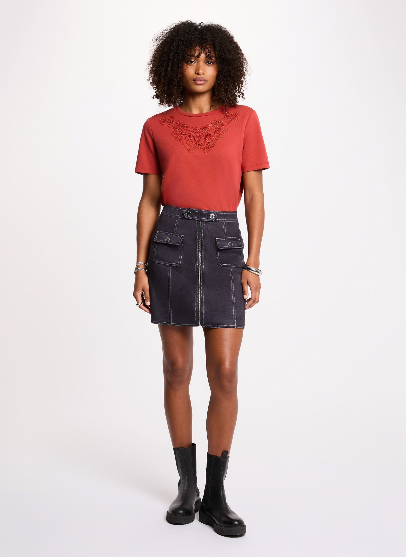 Tee-shirts manches courtes 261-DJENNA femme orange Morgan Tee-shirts manches courtes 261-DJENNA femme orange BOSSA NOVA