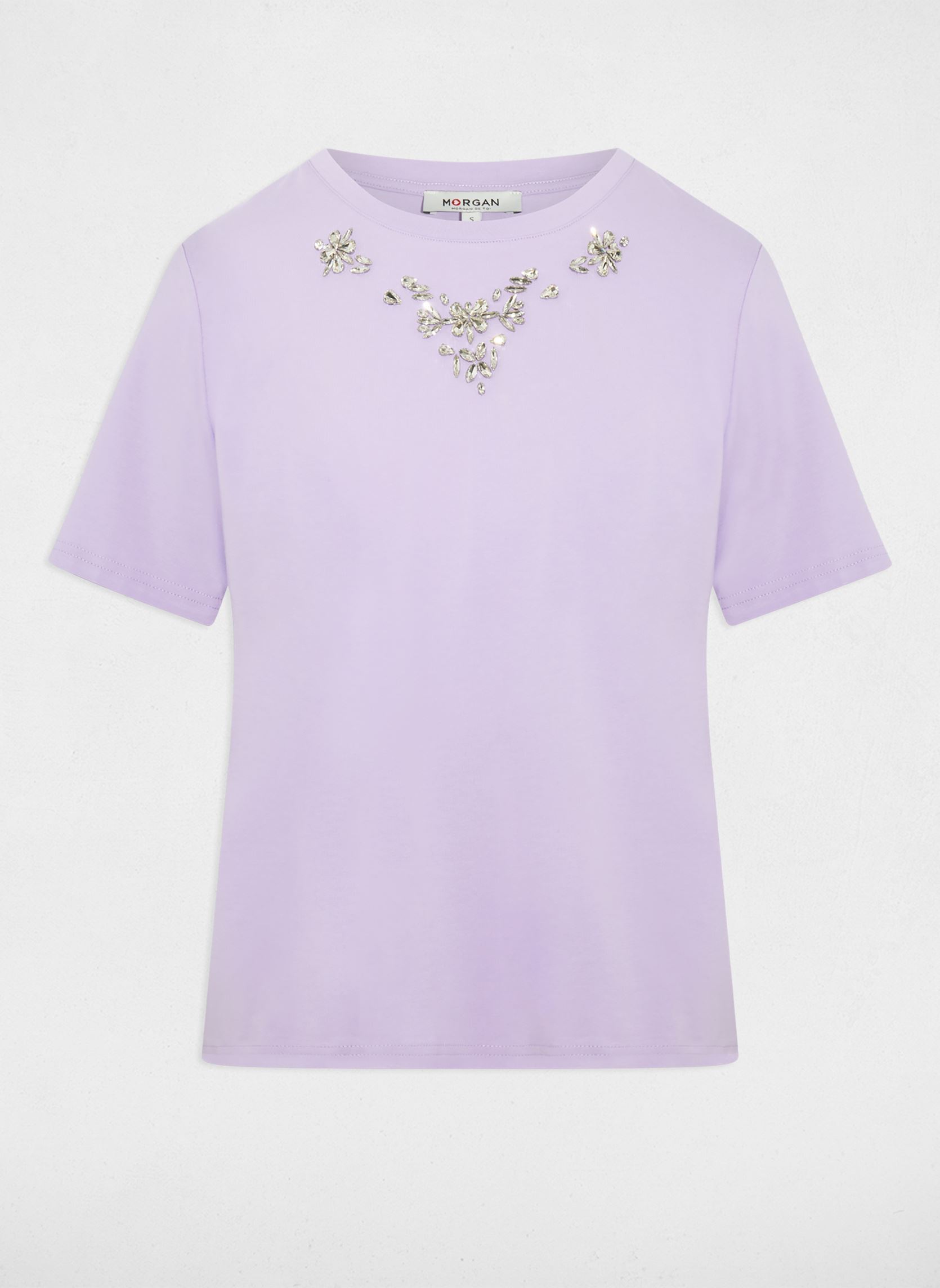 Kurzarm-T-Shirts 261-DMARE damen violett Morgan Kurzarm-T-Shirts 261-DMARE damen violett PURPLE ROSE