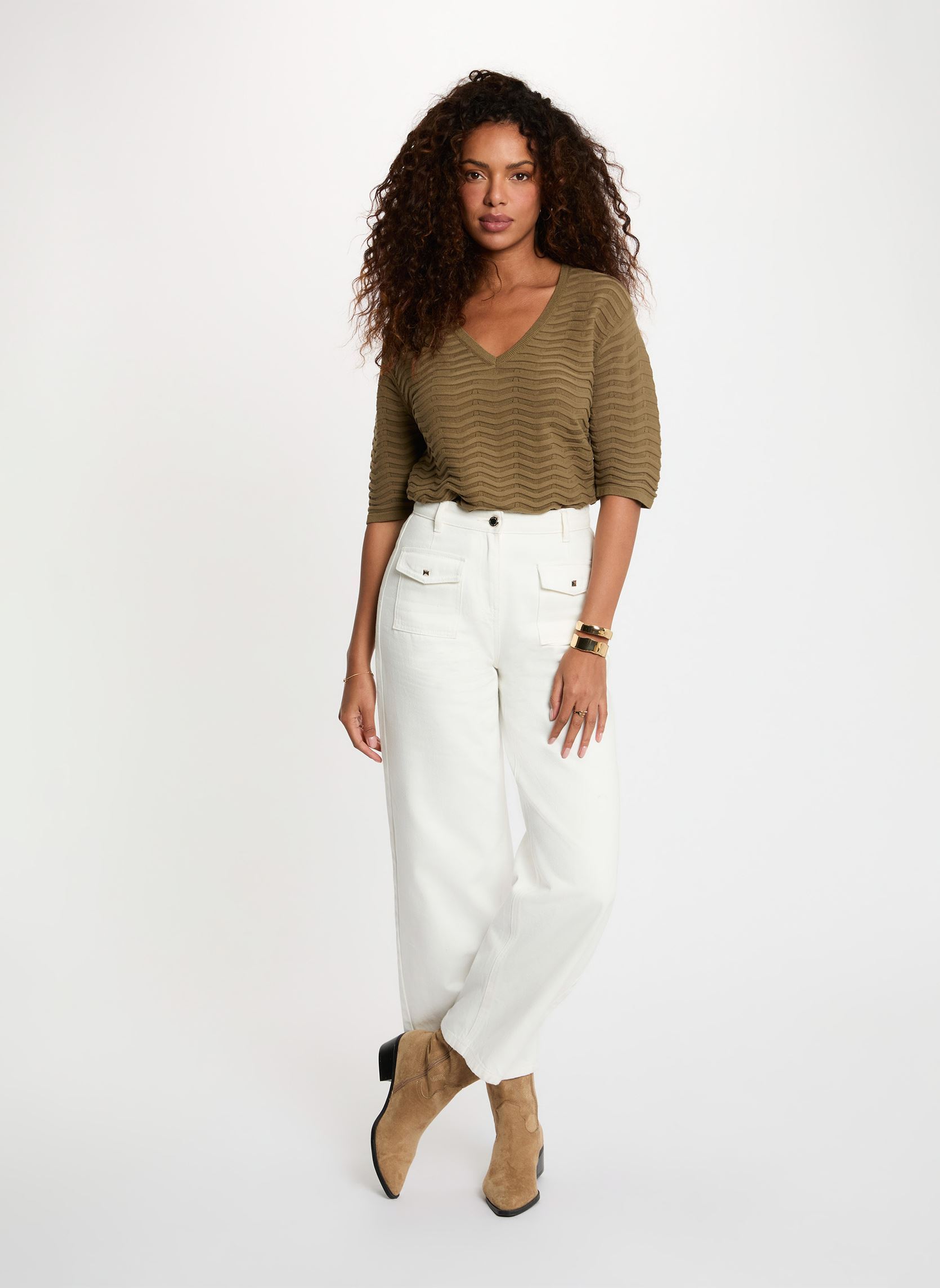 Pulls 261-MDEVA femme vert Morgan Pulls 261-MDEVA femme vert CAPERS