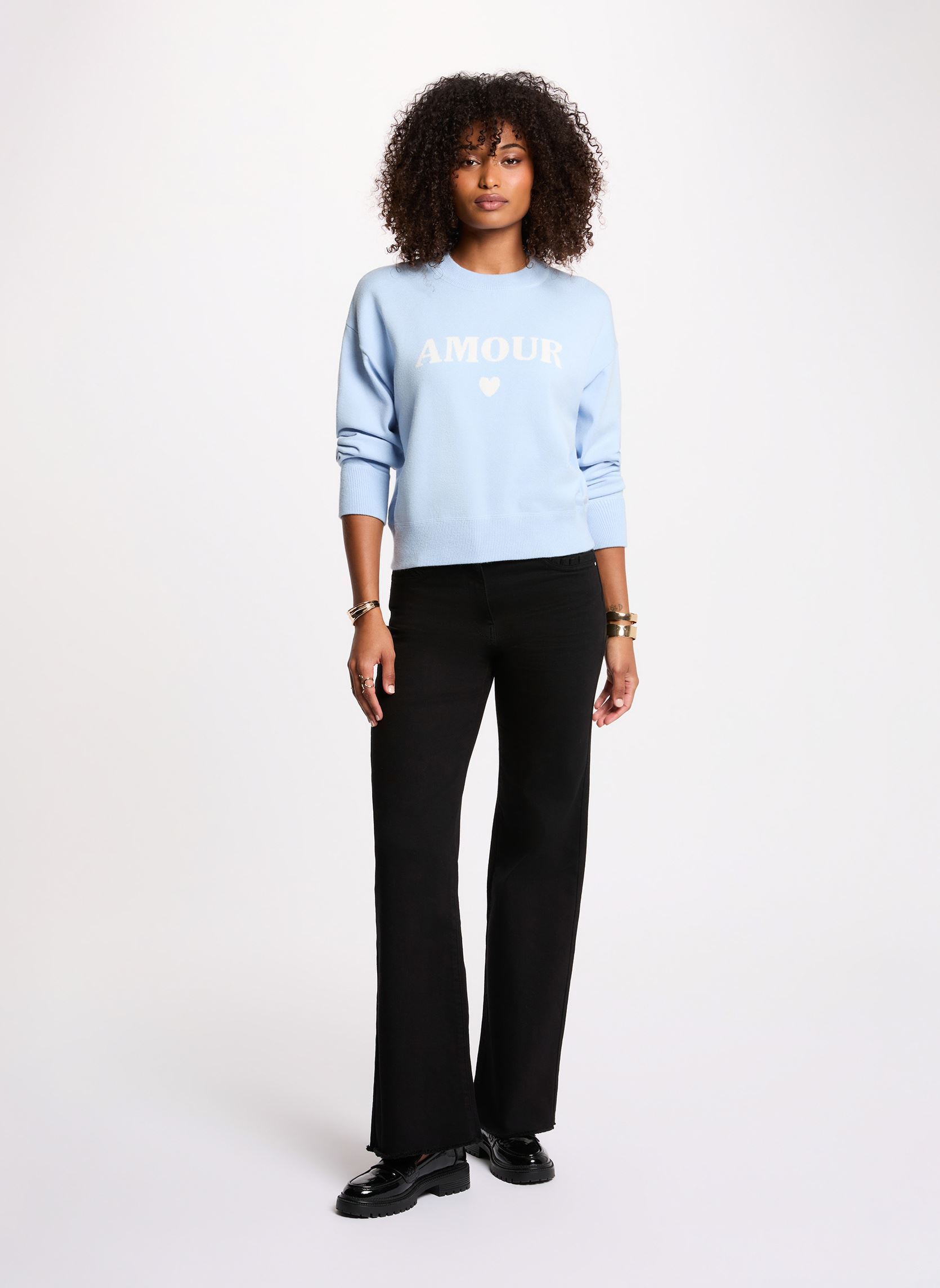 Sweater 261-MAMOUR dames blauw Morgan Sweater 261-MAMOUR dames blauw OXYGENE M