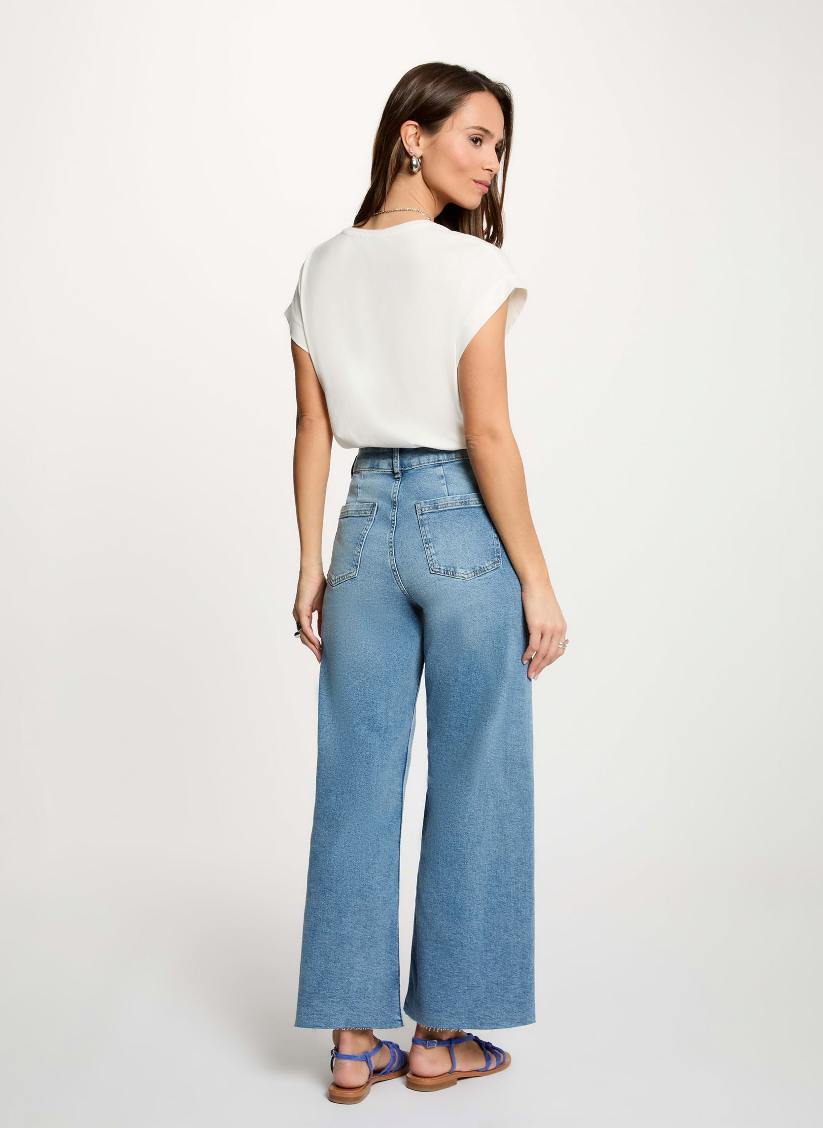 Wijde jeans / Flared Jeans 261-PODI dames blauw Morgan Wijde jeans / Flared Jeans 261-PODI dames blauw JEAN DOUBLE STONE