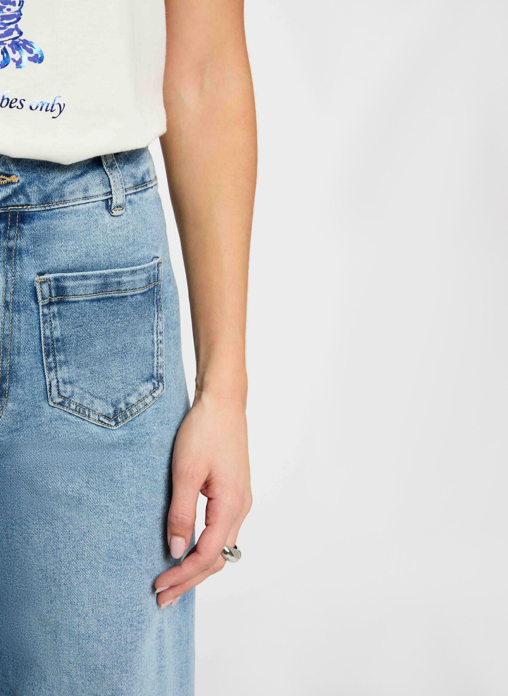 Wijde jeans / Flared Jeans 261-PODI dames blauw Morgan Wijde jeans / Flared Jeans 261-PODI dames blauw JEAN DOUBLE STONE