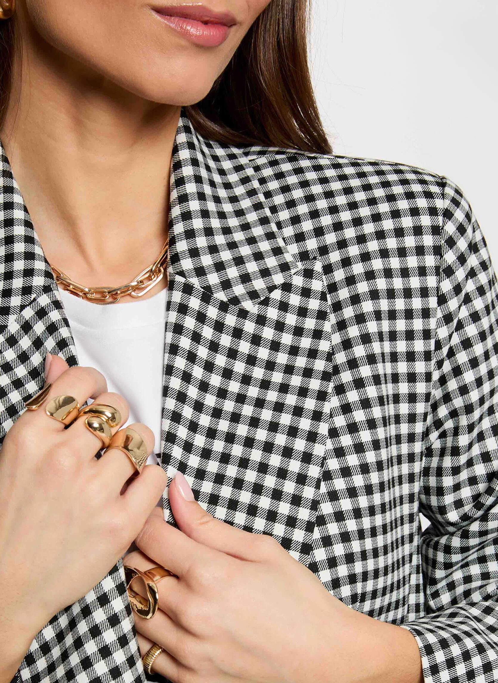 Blazer 261-VICHY.F dames zwart Morgan Blazer 261-VICHY.F dames zwart NOIR/OFF WHITE
