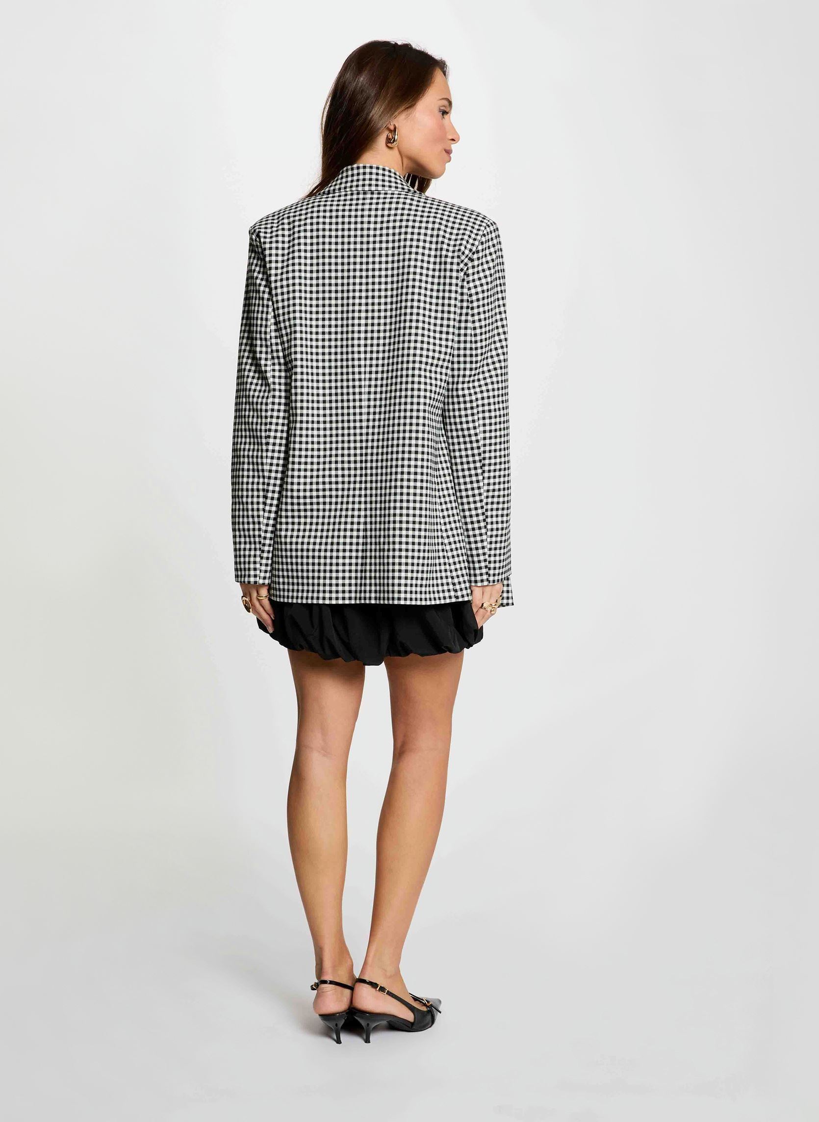 Blazer 261-VICHY.F dames zwart Morgan Blazer 261-VICHY.F dames zwart NOIR/OFF WHITE
