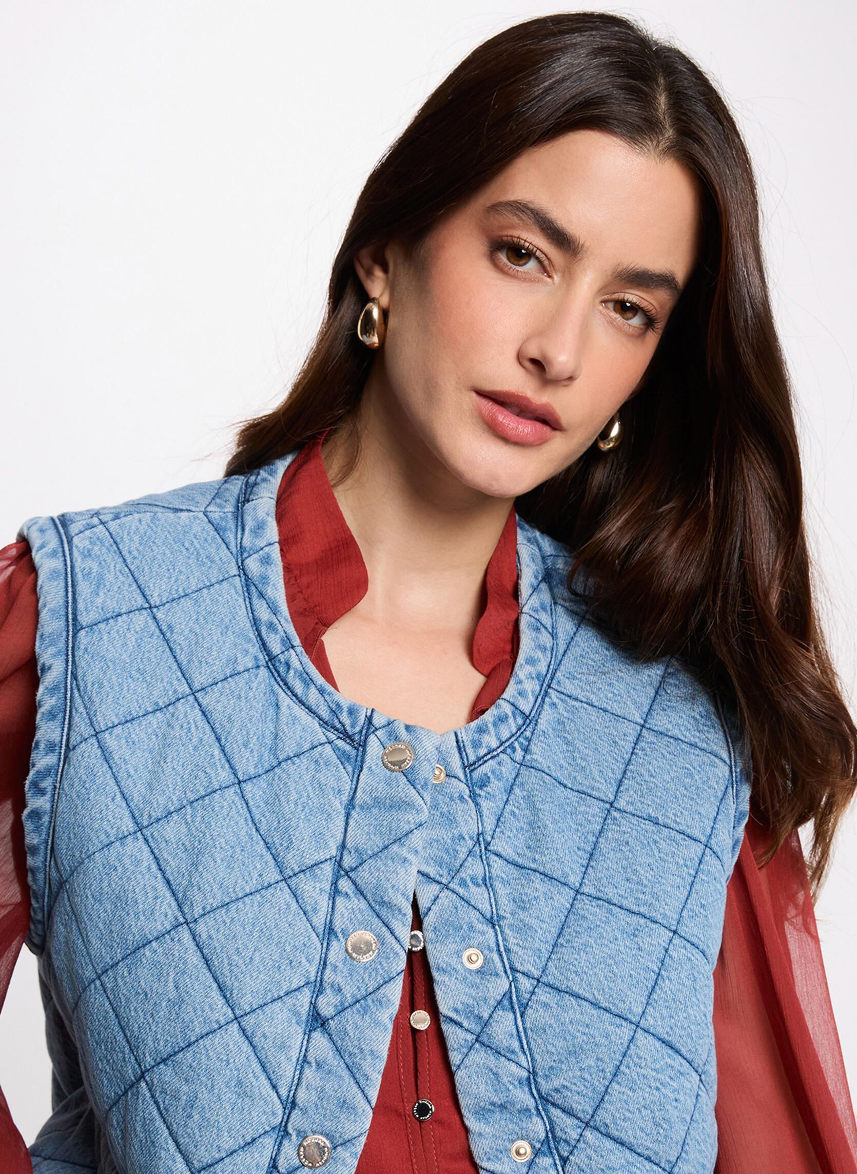 Bodywarmer 261-VQUIL dames blauw Morgan Bodywarmer 261-VQUIL dames blauw DENIM STONE