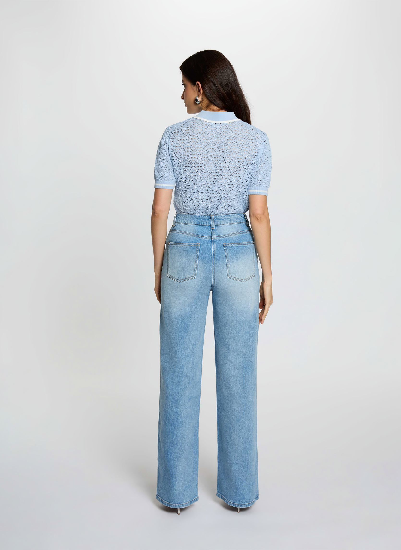 Rechte jeans / Straight Leg Jeans 261-PAVA dames blauw Morgan Rechte jeans / Straight Leg Jeans 261-PAVA dames blauw JEAN DOUBLE STONE