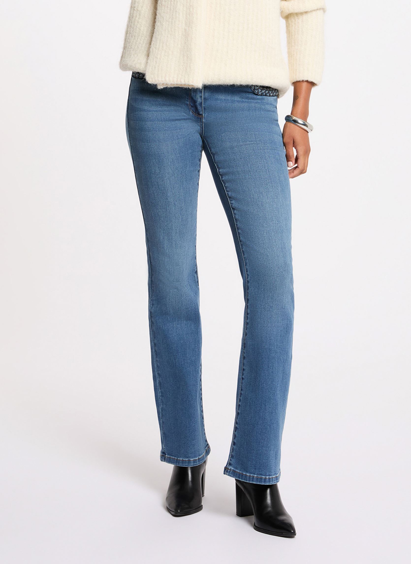 Jean bootcut tressé stone femme - vue 2