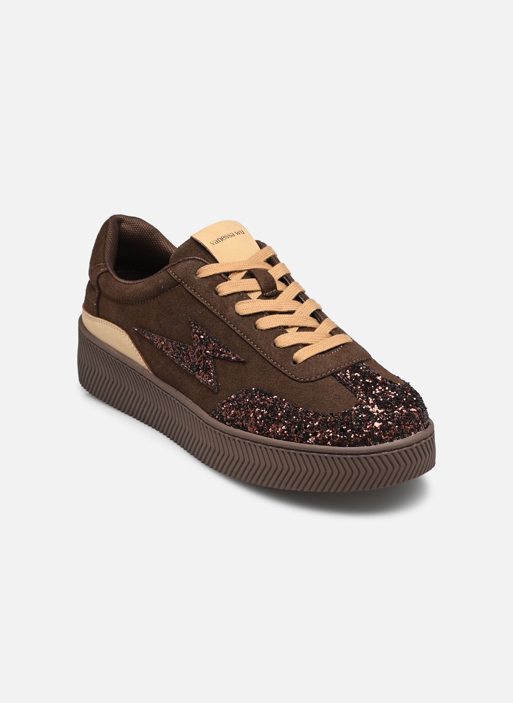 Niedrige Sneaker JANE Emblem damen braun Vanessa Wu Niedrige Sneaker JANE Emblem damen braun CHOCOLAT