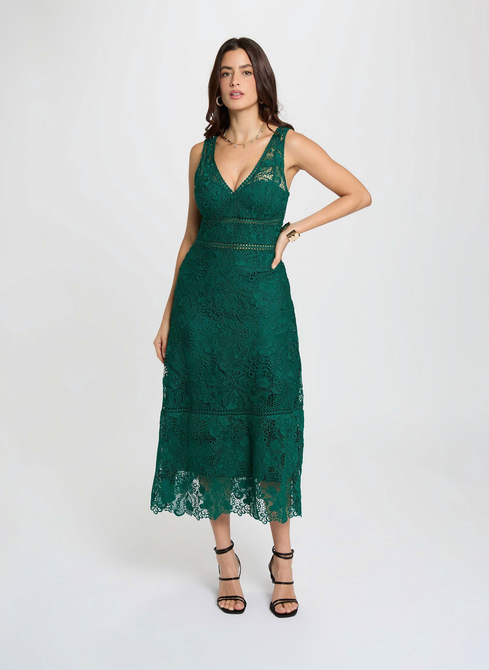 Robe longue dentelle femme