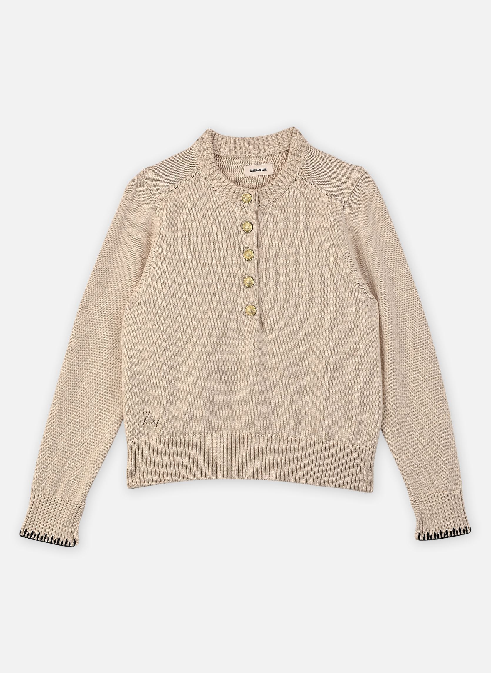 Strickjacken und Westen X60622 mädchen beige Zadig & Voltaire Strickjacken und Westen X60622 mädchen beige Cookie Chine