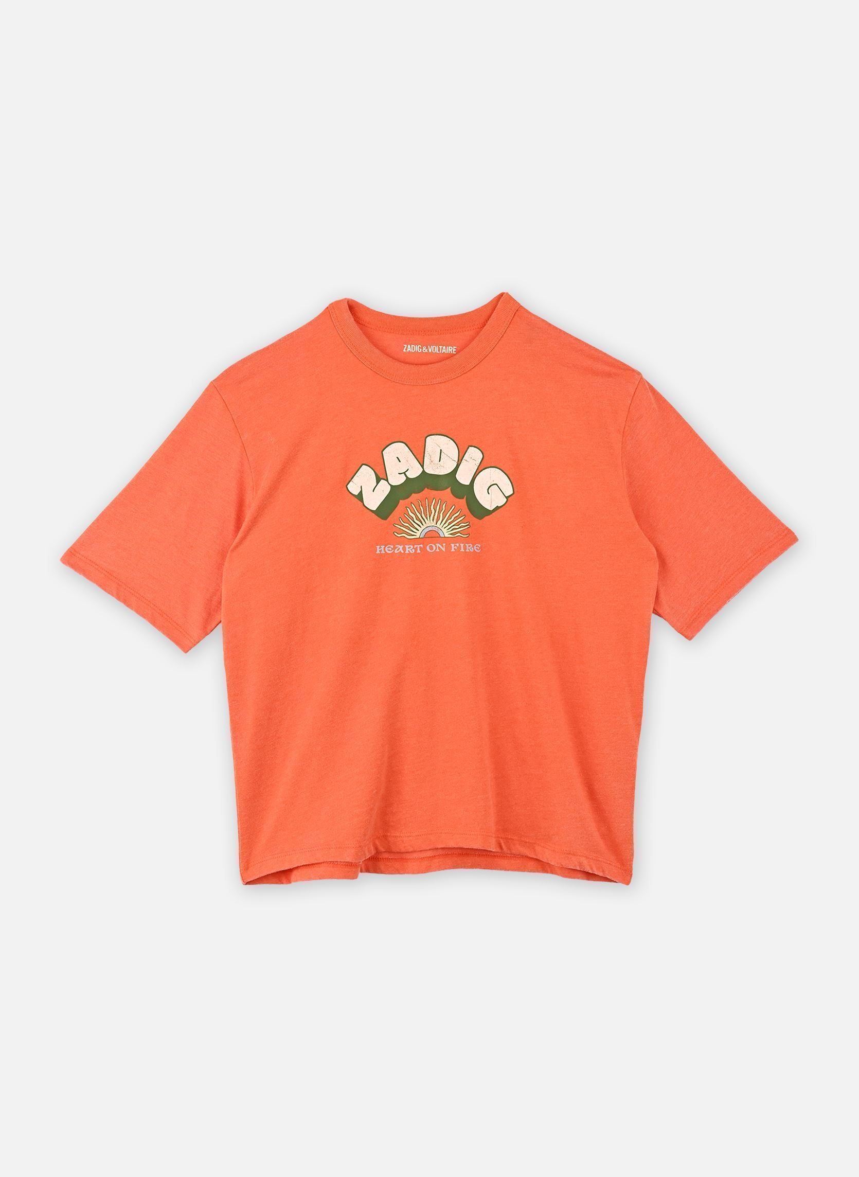 Kurzarm-T-Shirts X60539 mädchen orange Zadig & Voltaire Kurzarm-T-Shirts X60539 mädchen orange Mandarin orange