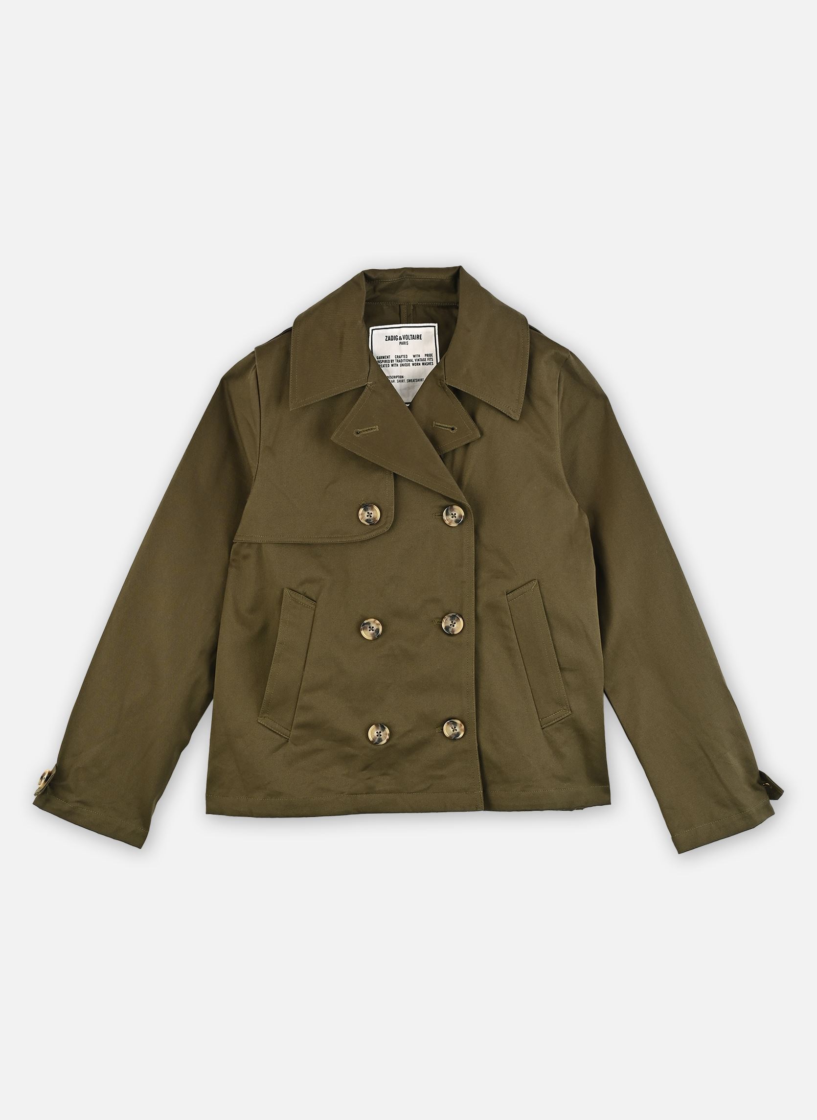 Trenchcoats X60572 mädchen grün Zadig & Voltaire Trenchcoats X60572 mädchen grün Olive night