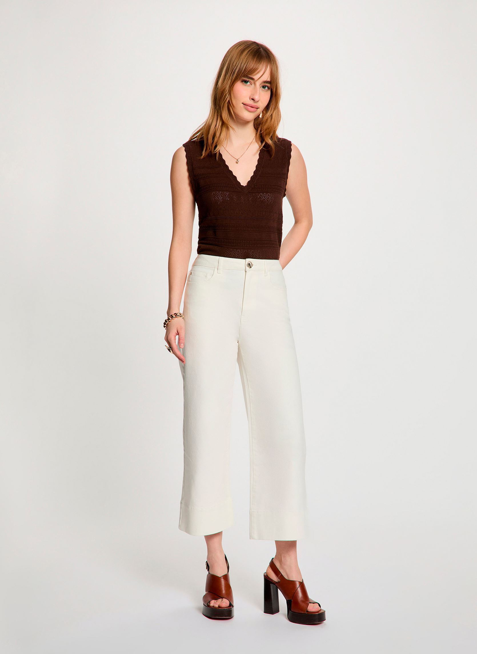 Weite Jeans 261-PIMOTA damen weiß Morgan Weite Jeans 261-PIMOTA damen weiß OFF WHITE M