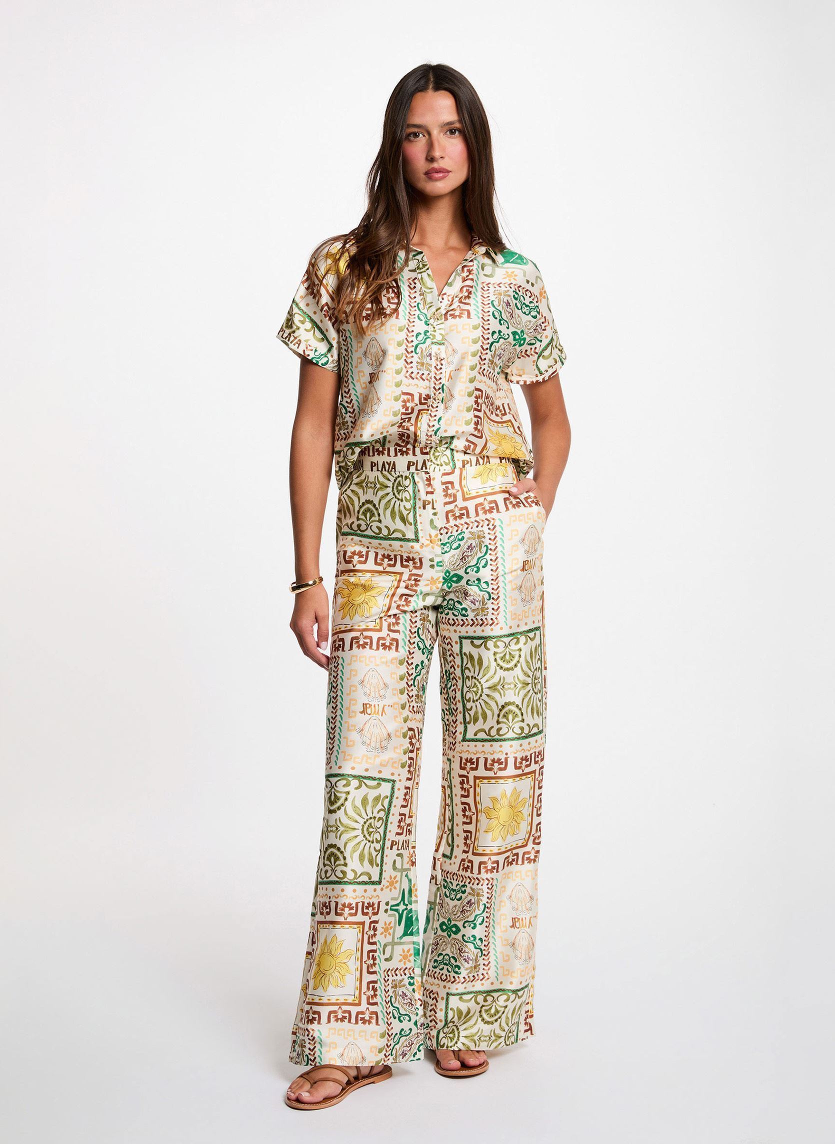 Pantalons larges 261-PCUBA.F femme multicolore Morgan Pantalons larges 261-PCUBA.F femme multicolore MULTICO