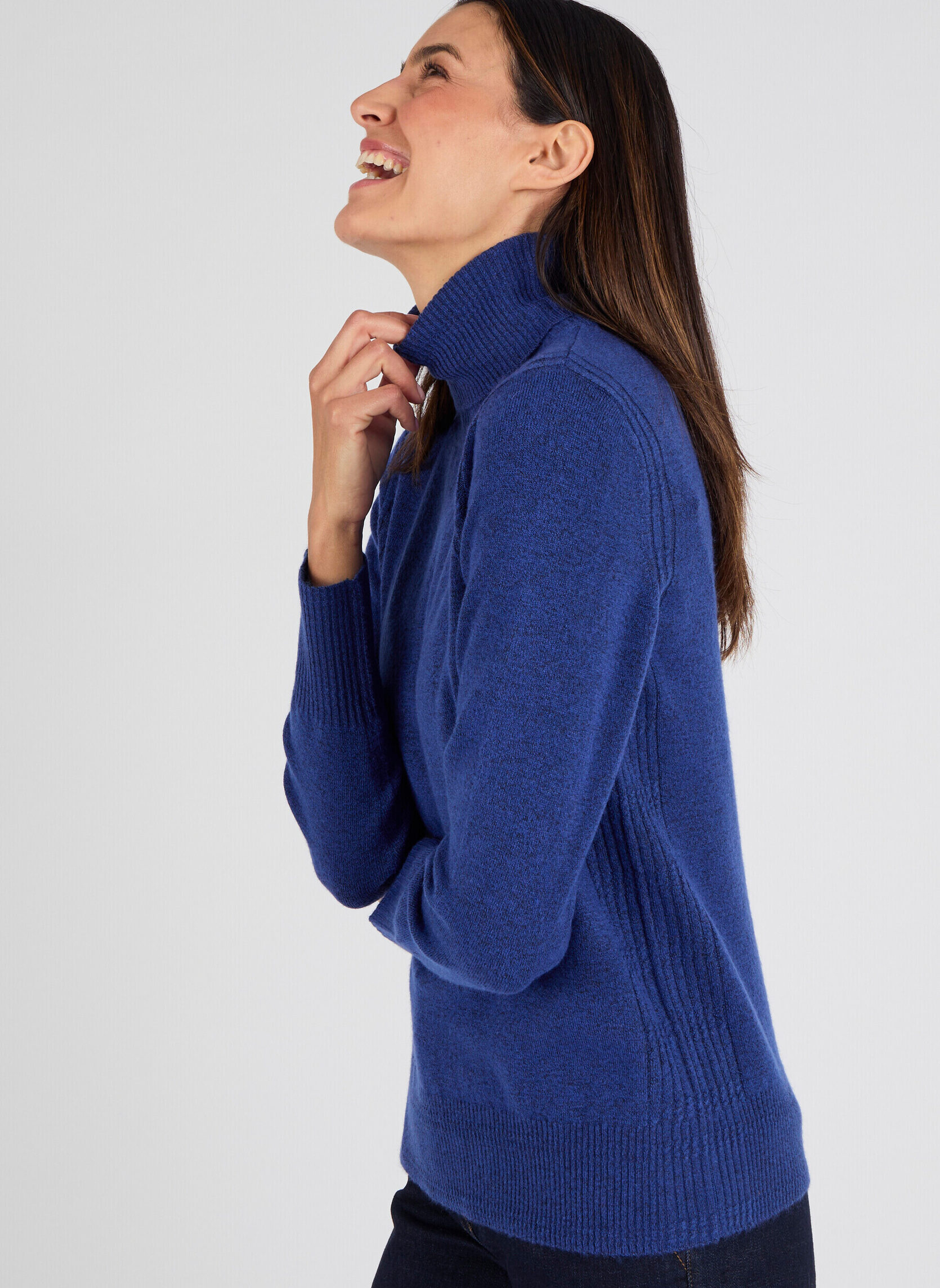 Pull Col Roulé Equiline Femme Bleu – HW 20 – Neuf – 90% Polyester 10% Élasthanne