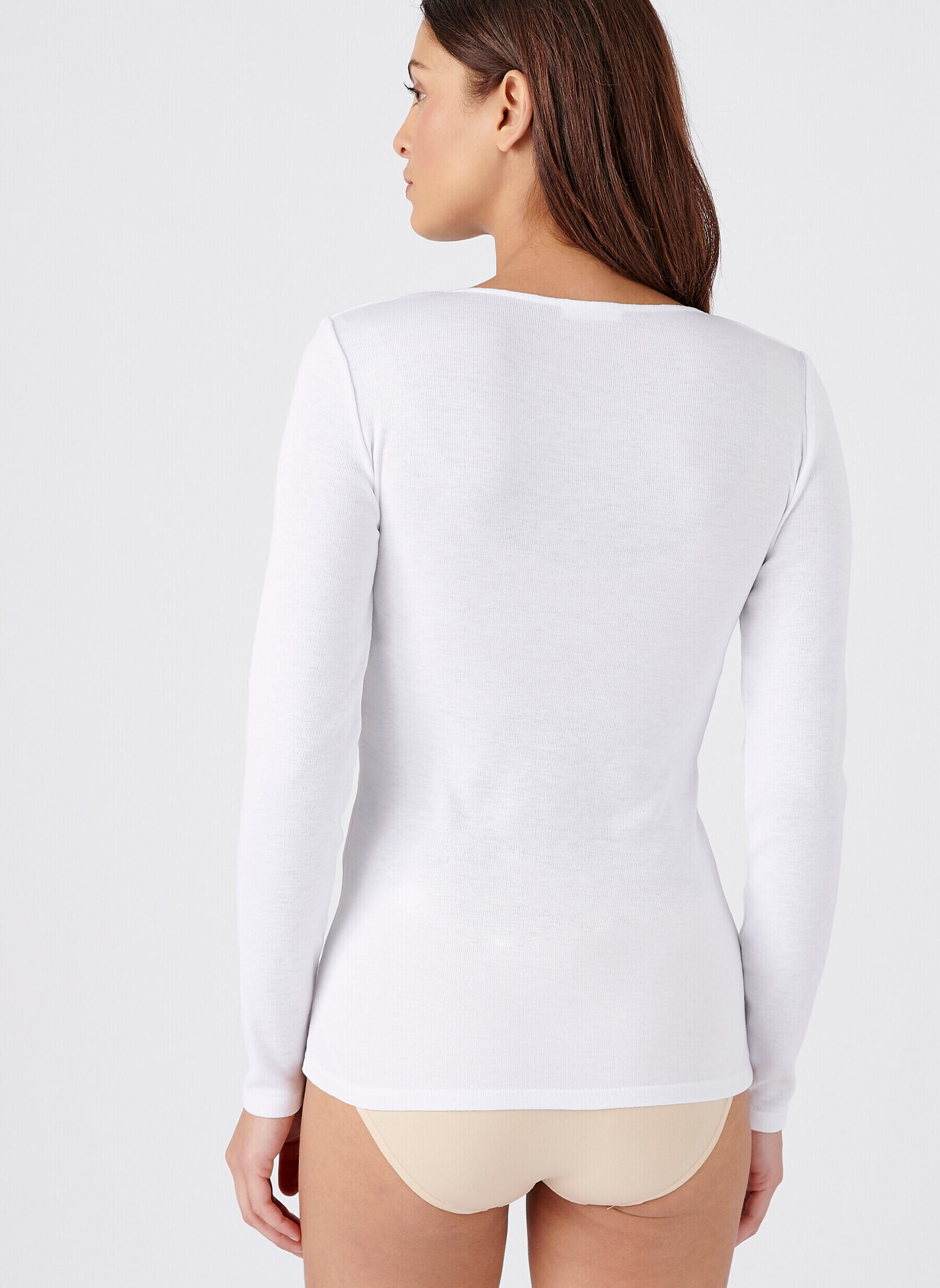 Damart - T-shirt Manches Courtes En Thermolactyl - Guipure Au Décolleté - Femme - Chaleur Optimale Pour L'hiver