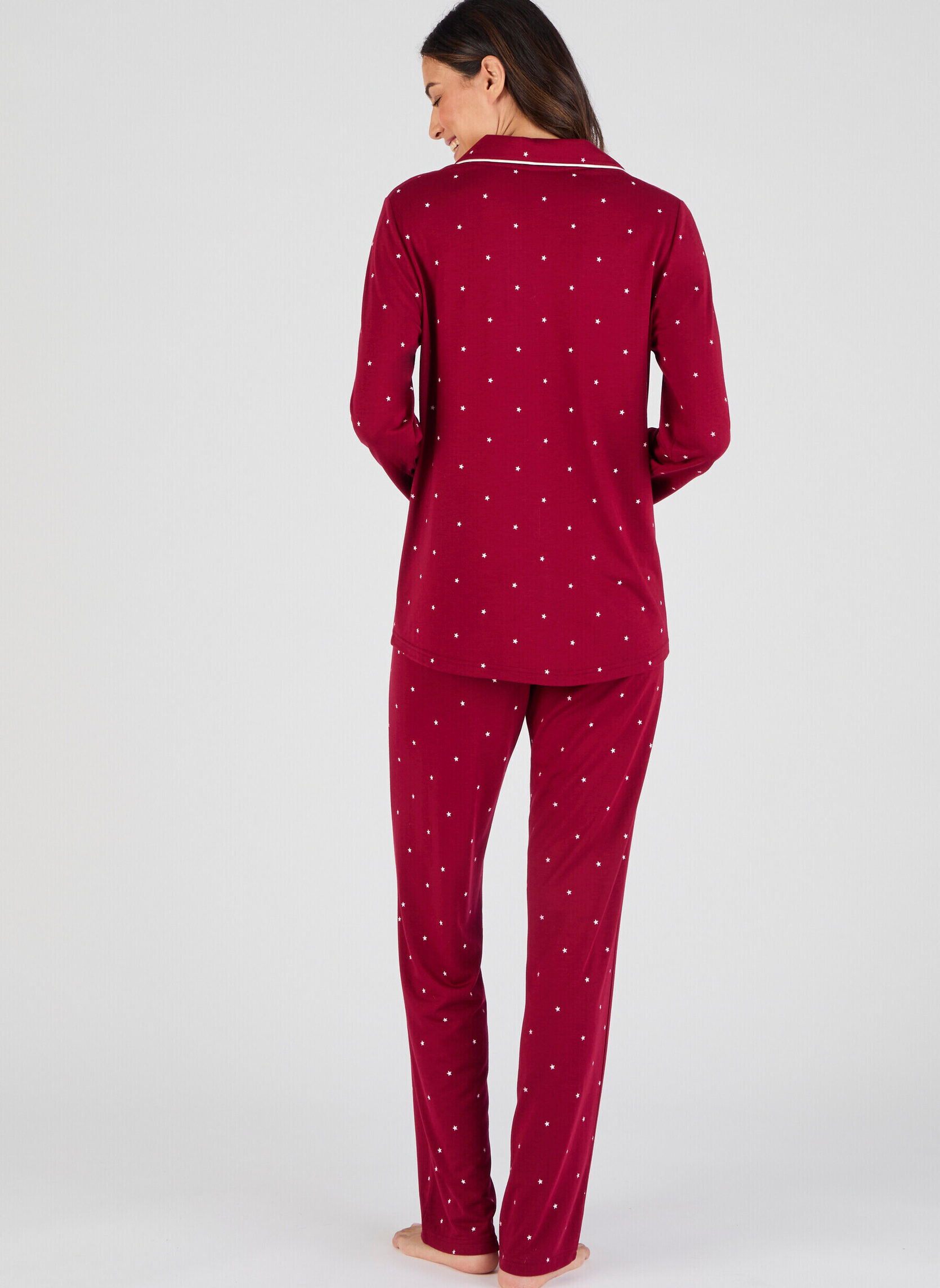 Damart Combinaisons Pyjama Boutonné Thermolactyl Femme Rouge