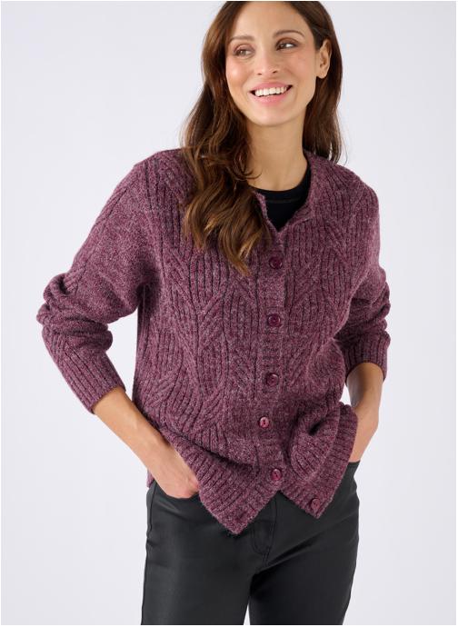 Cardigan Torsadé Col Rond - - Femme